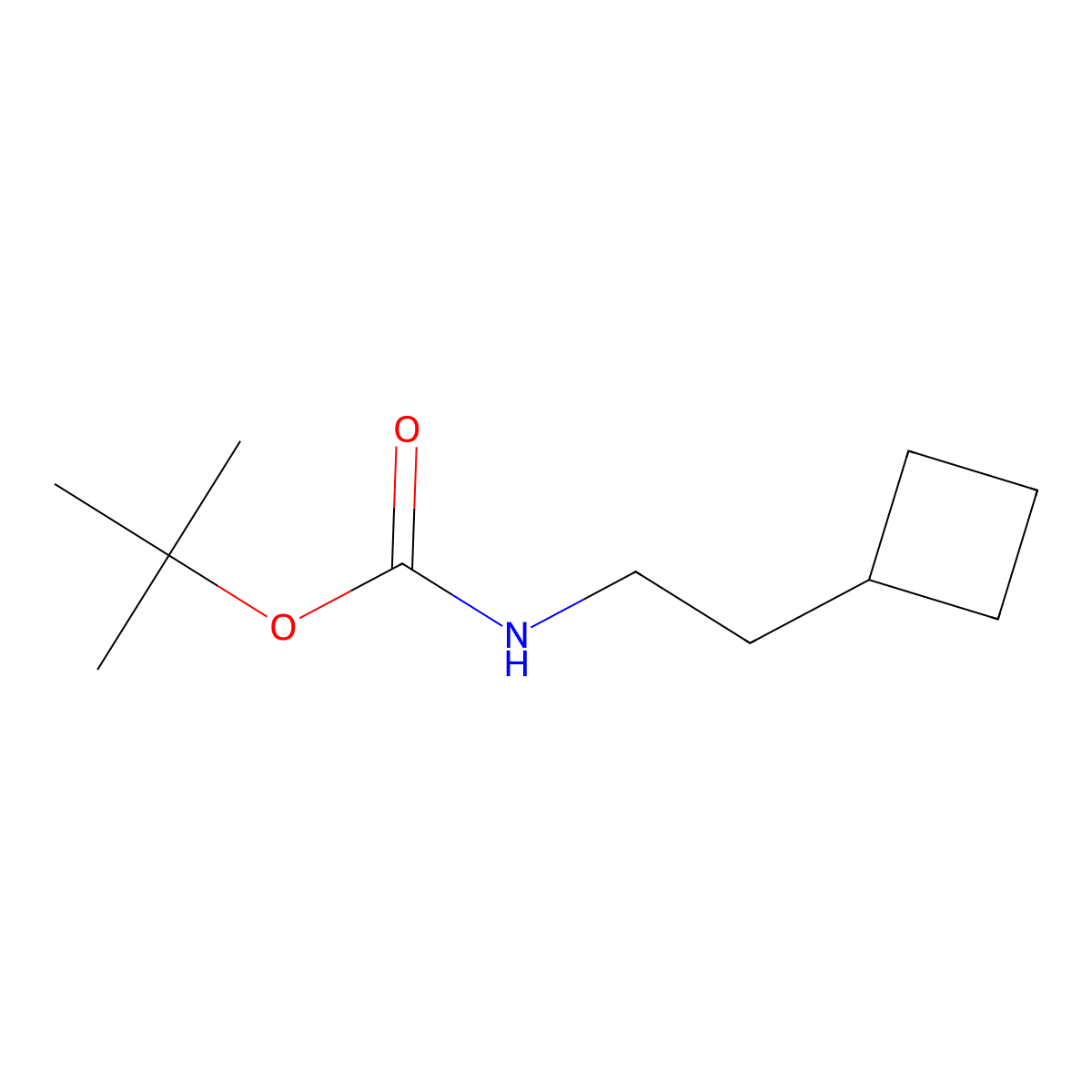 Tert-butyl 2-cyclobutylethylcarbamate molecular structure, CAS 1593339-31-1