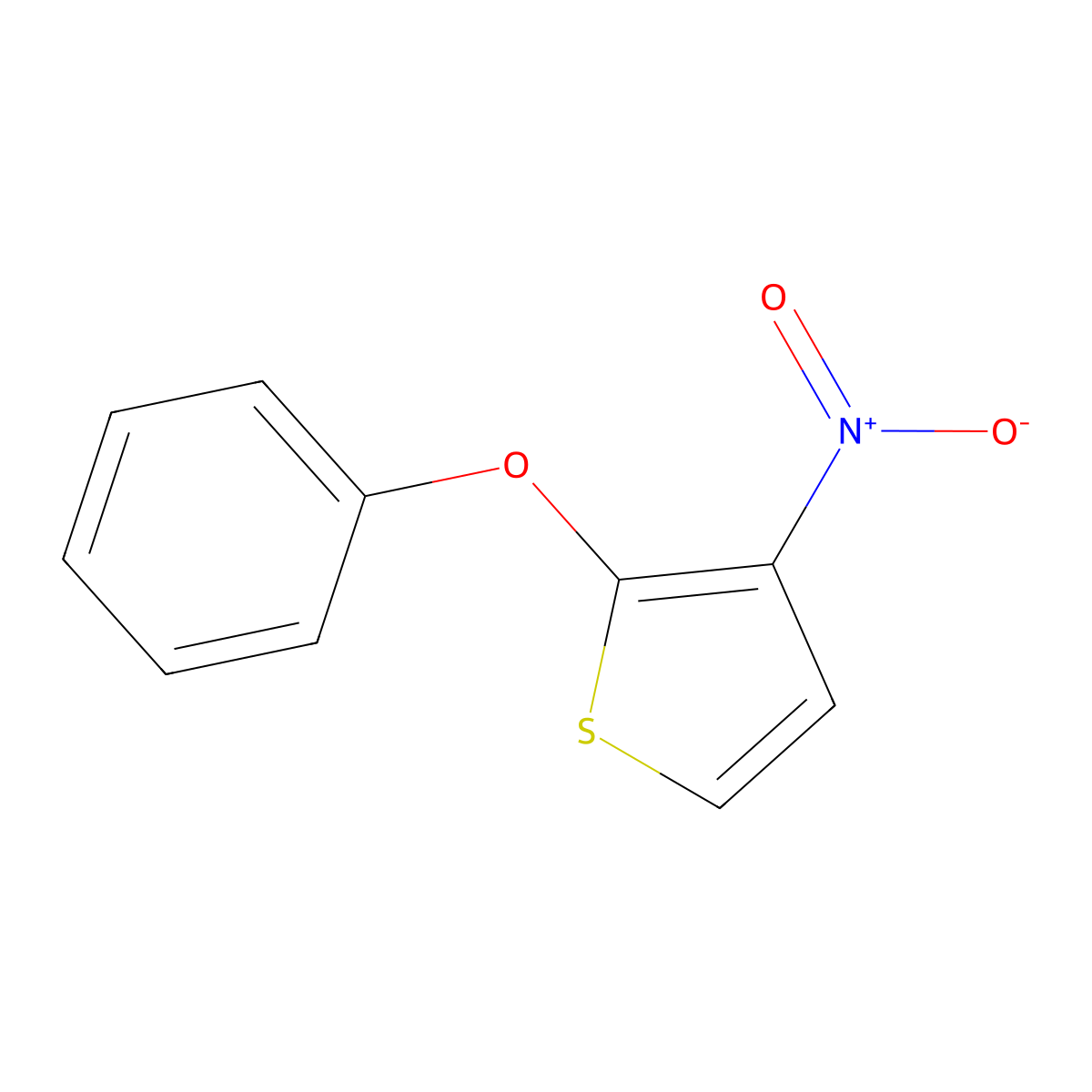 2-Phenoxy-3-nitrothiophene molecular structure, CAS 159334-00-6