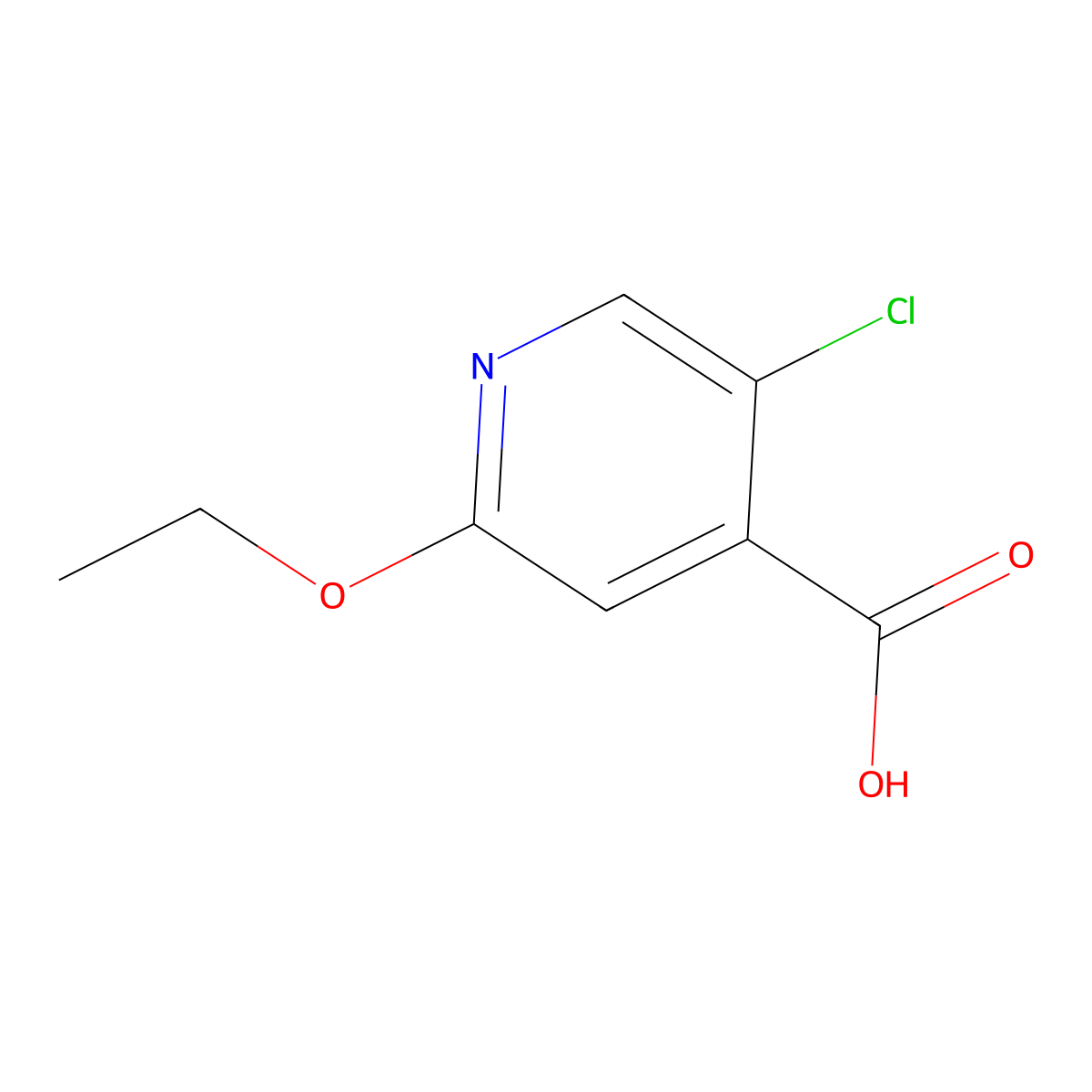 5-Chloro-2-ethoxypyridine-4-carboxylic acid molecular structure, CAS 1593360-08-7