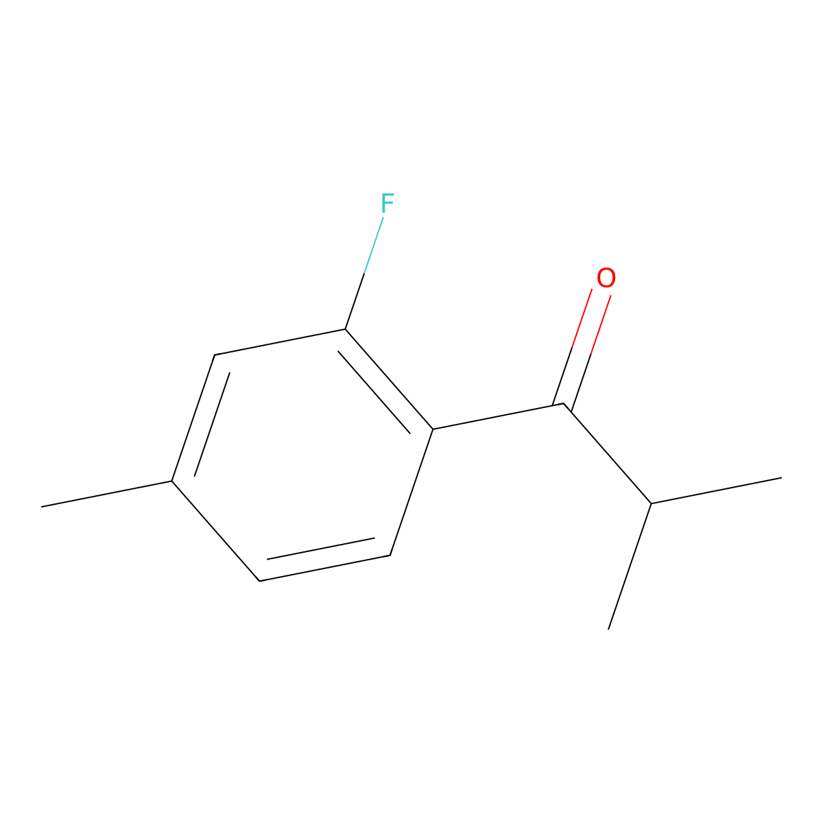 1-(2-Fluoro-4-methylphenyl)-2-methyl-1-propanone molecular structure, CAS 1593367-83-9