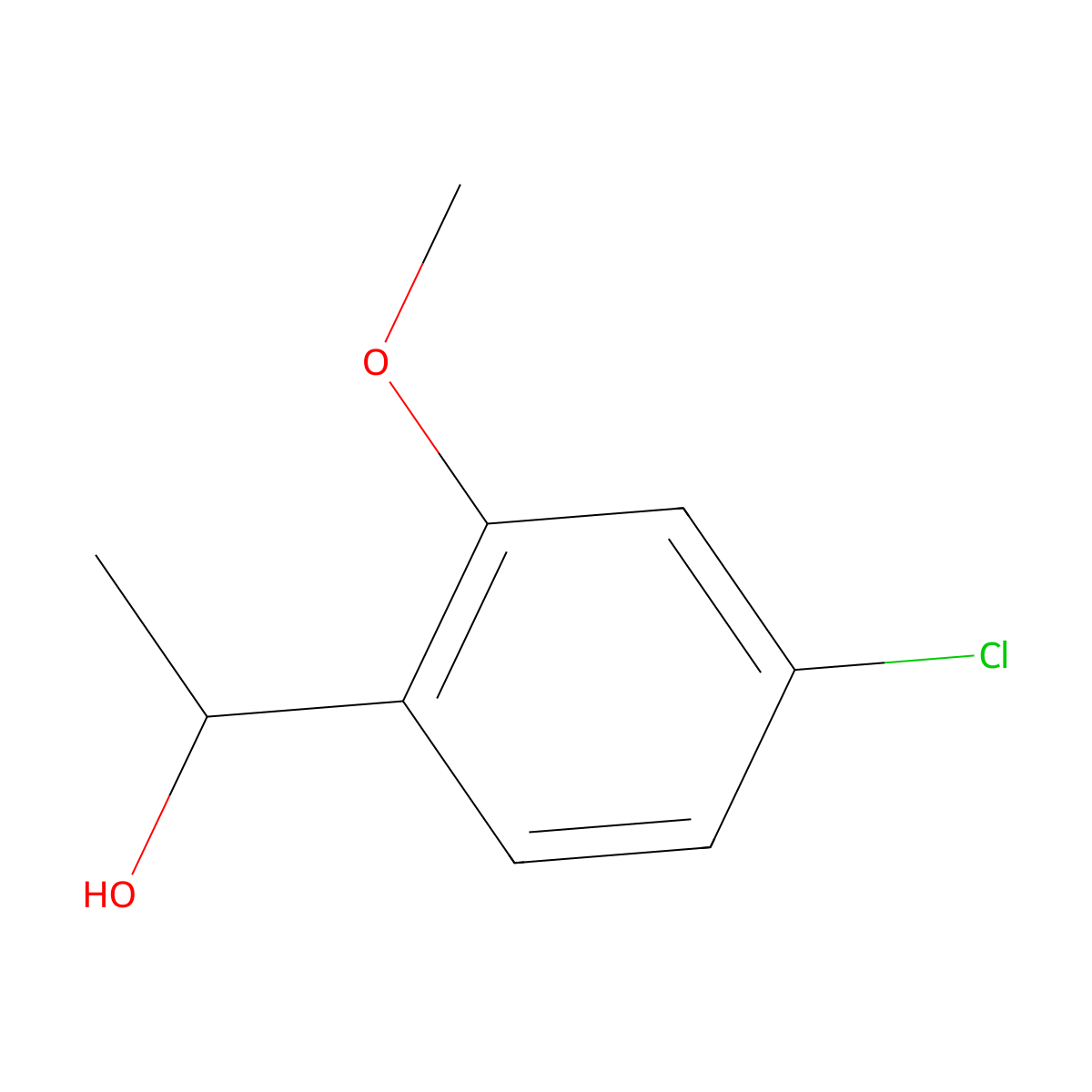 1-(4-Chloro-2-methoxyphenyl)ethan-1-ol molecular structure, CAS 1593370-55-8