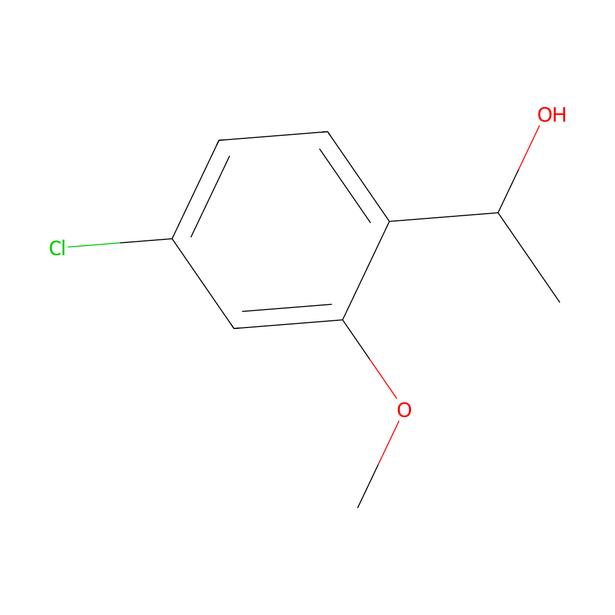 1-(4-Chloro-2-methoxyphenyl)ethan-1-ol molecular structure, CAS 1593370-55-8