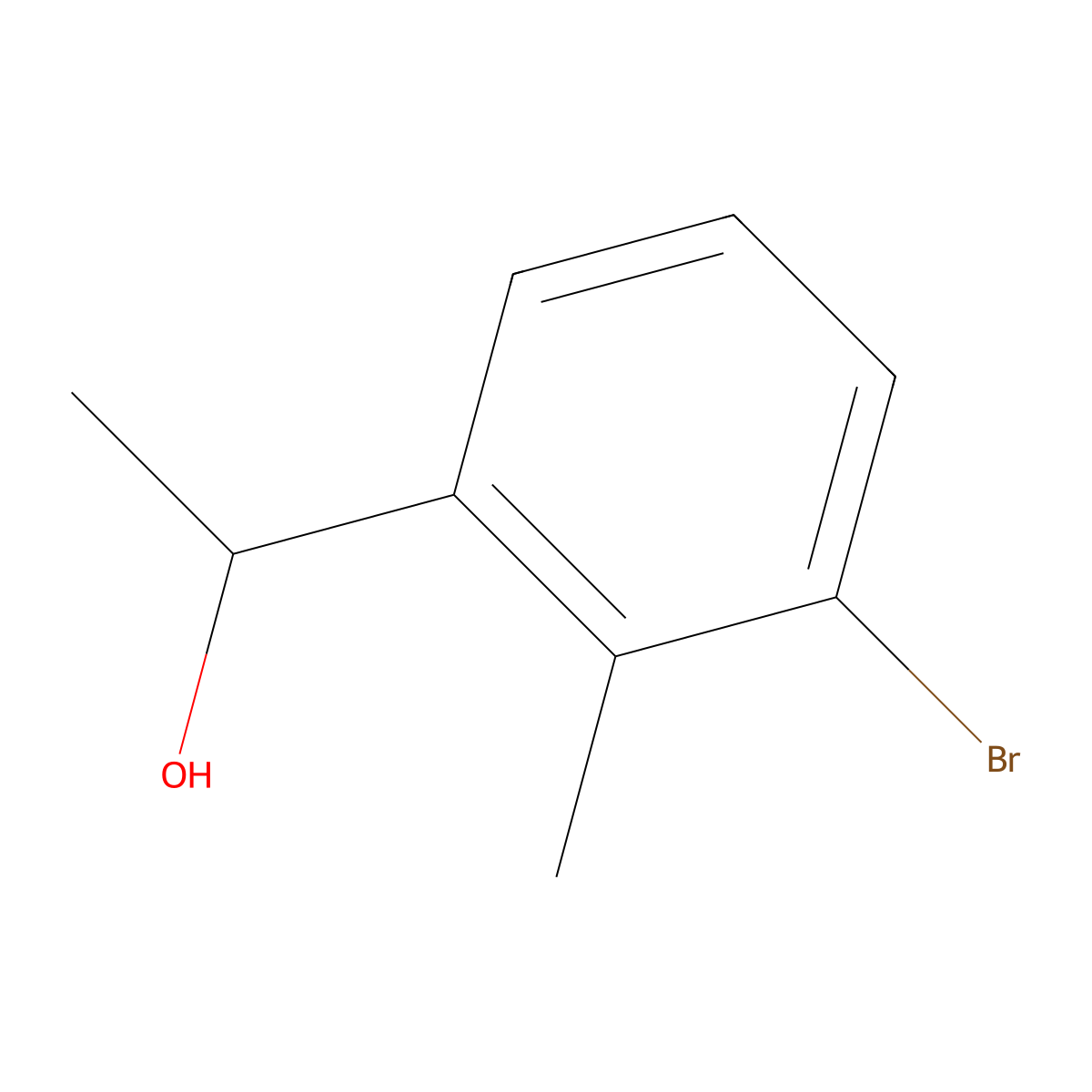 1-(3-Bromo-2-methylphenyl)ethanol molecular structure, CAS 1593373-10-4