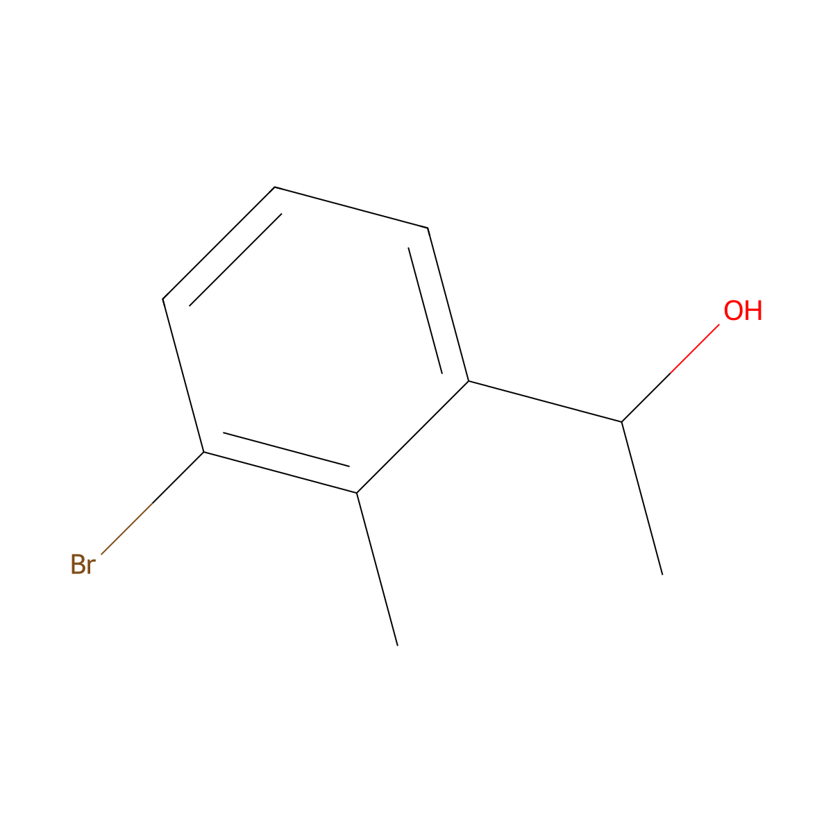 1-(3-Bromo-2-methylphenyl)ethanol molecular structure, CAS 1593373-10-4