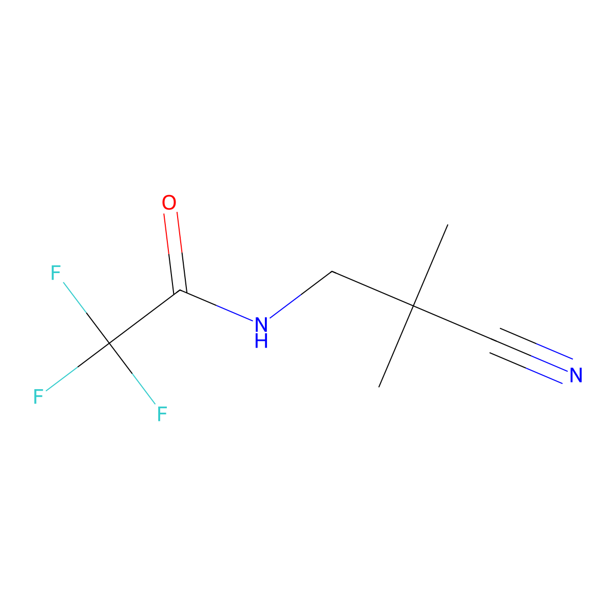 N-(2-Cyano-2-methylpropyl)-2,2,2-trifluoroacetamide molecular structure, CAS 1593377-75-3
