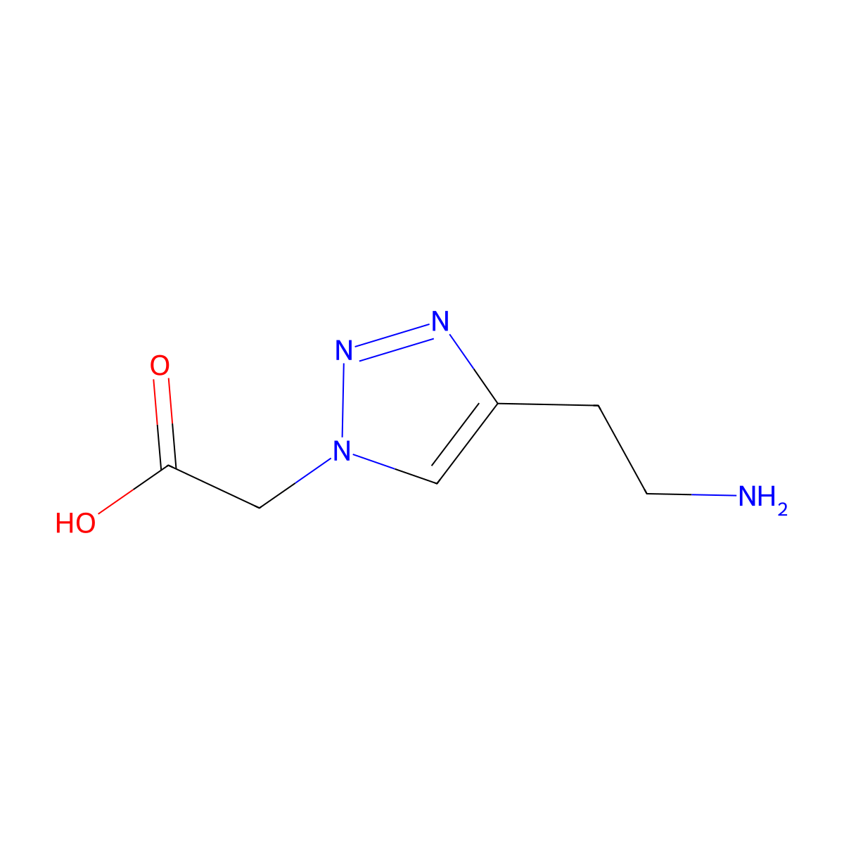 2-[4-(2-aminoethyl)-1H-1,2,3-triazol-1-yl]acetic acid molecular structure, CAS 1593383-26-6