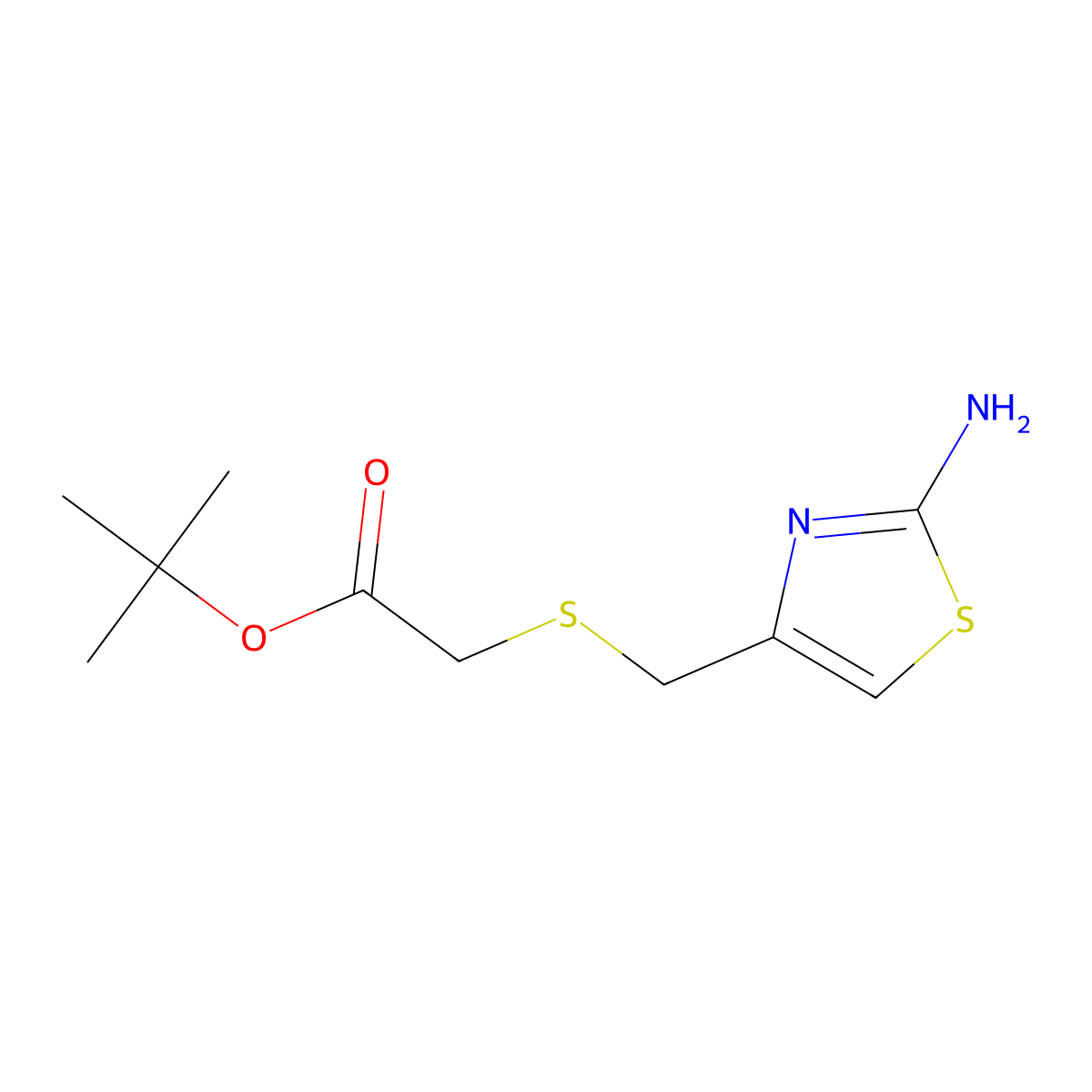 Tert-butyl 2-{[(2-amino-1,3-thiazol-4-yl)methyl]sulfanyl}acetate molecular structure, CAS 1593385-96-6