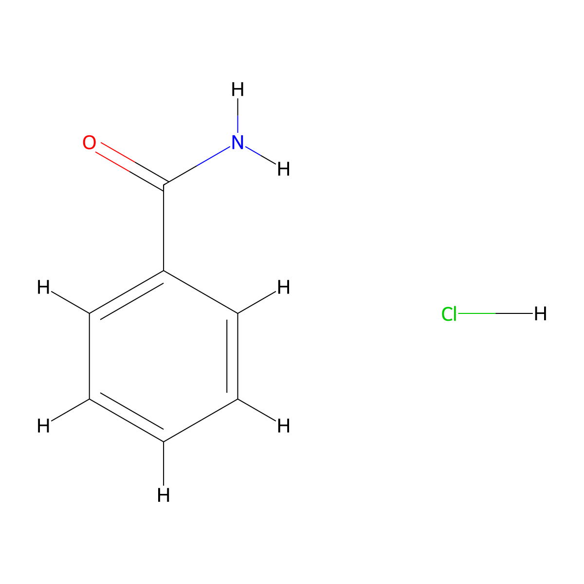 Benzamide, hydrochloride molecular structure, CAS 15934-46-0