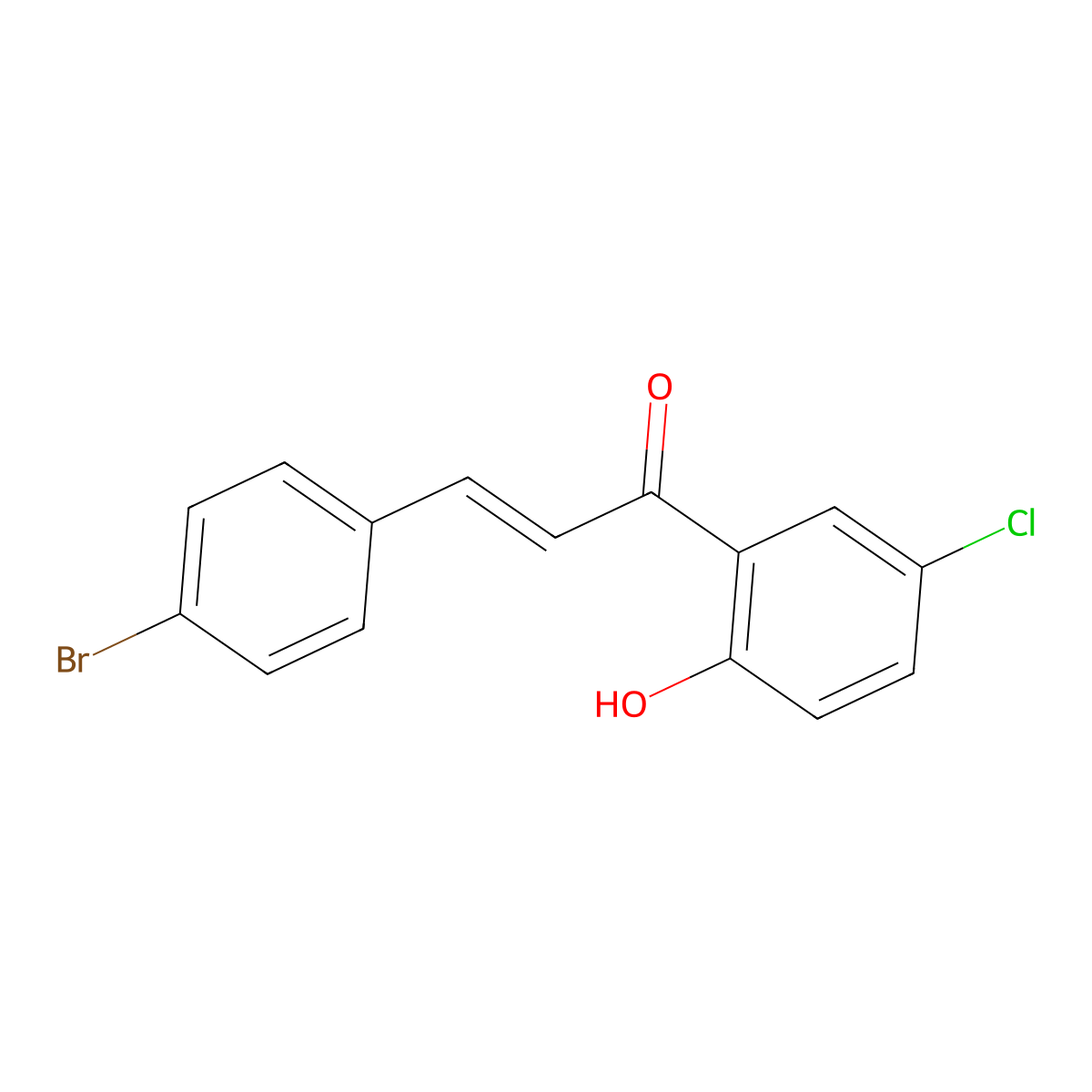 3-(4-Bromophenyl)-1-(5-chloro-2-hydroxyphenyl)-2-propen-1-one molecular structure, CAS 15934-59-5