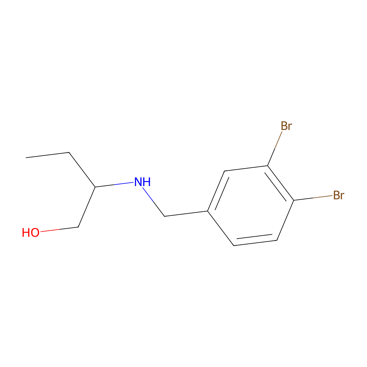 2-{[(3,4-Dibromophenyl)methyl]amino}butan-1-ol molecular structure, CAS 1593402-61-9