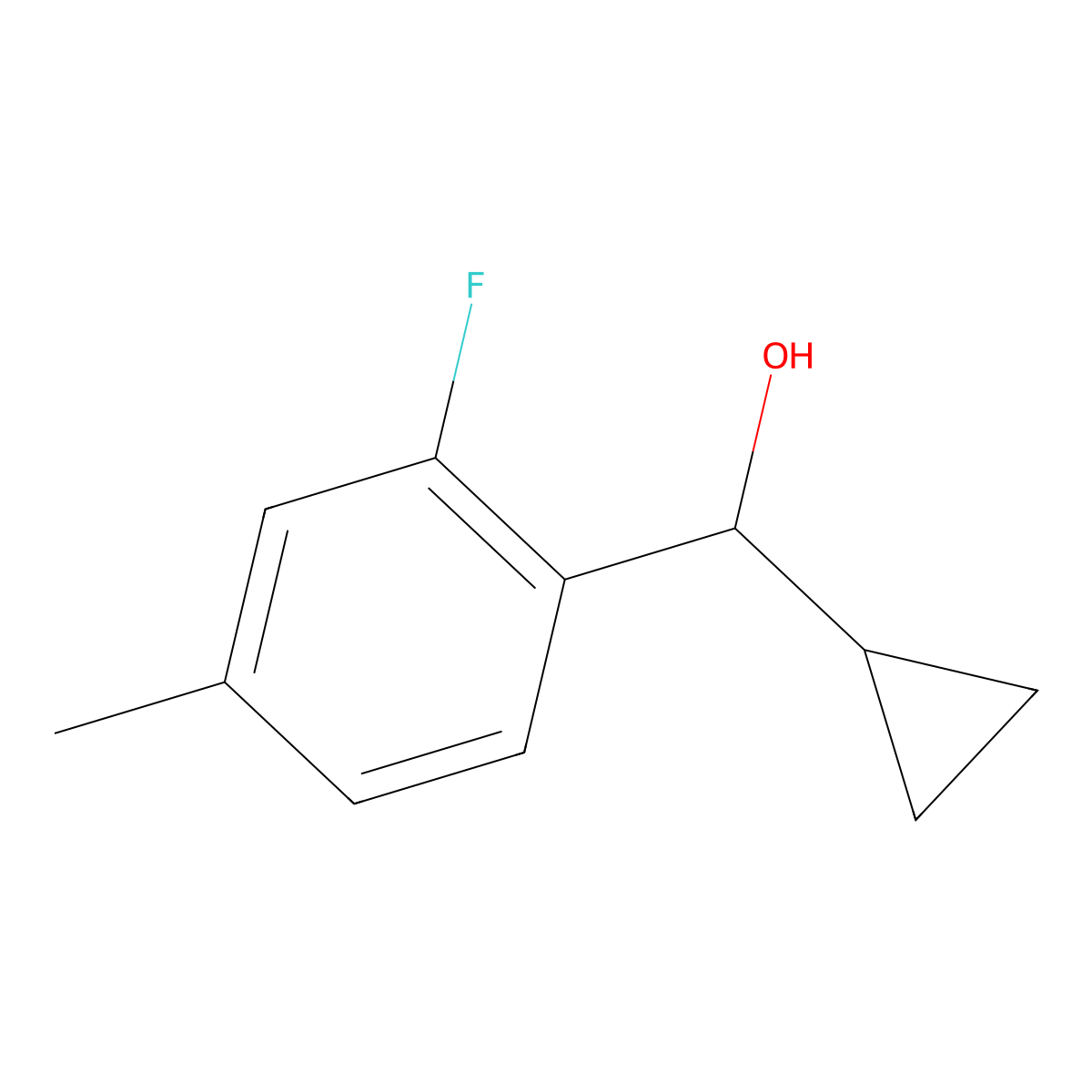 alpha-Cyclopropyl-2-fluoro-4-methylbenZenemethanol molecular structure, CAS 1593406-59-7