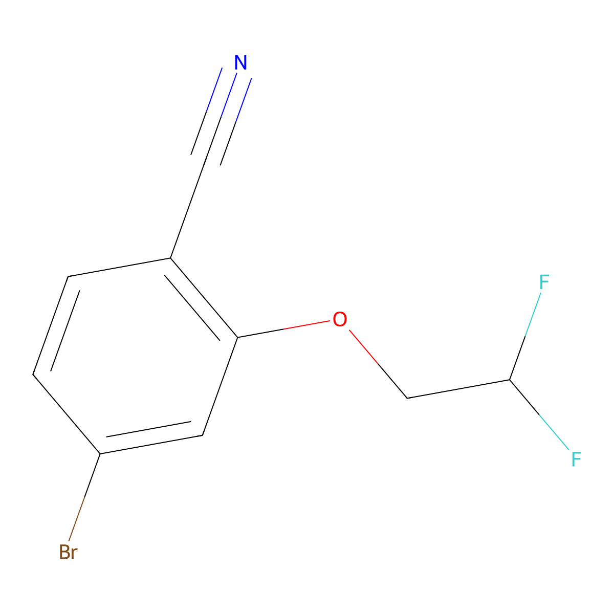 4-Bromo-2-(2,2-difluoroethoxy)benzonitrile molecular structure, CAS 1593408-98-0
