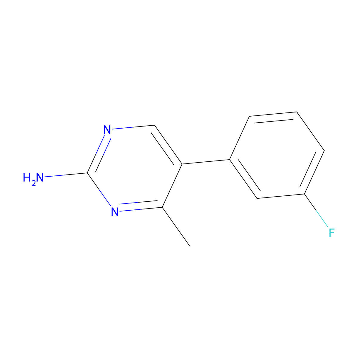 5-(3-Fluorophenyl)-4-methyl-2-pyrimidinamine molecular structure, CAS 1593414-39-1