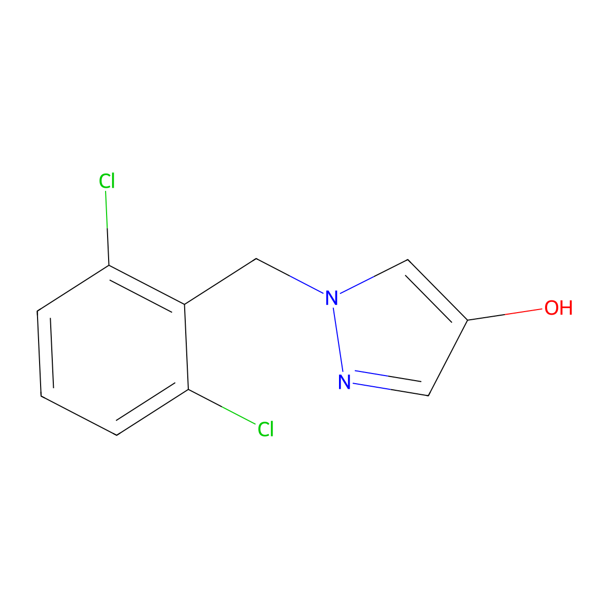 1-(2,6-Dichloro-benzyl)-1H-pyrazol-4-ol molecular structure, CAS 1593419-05-6