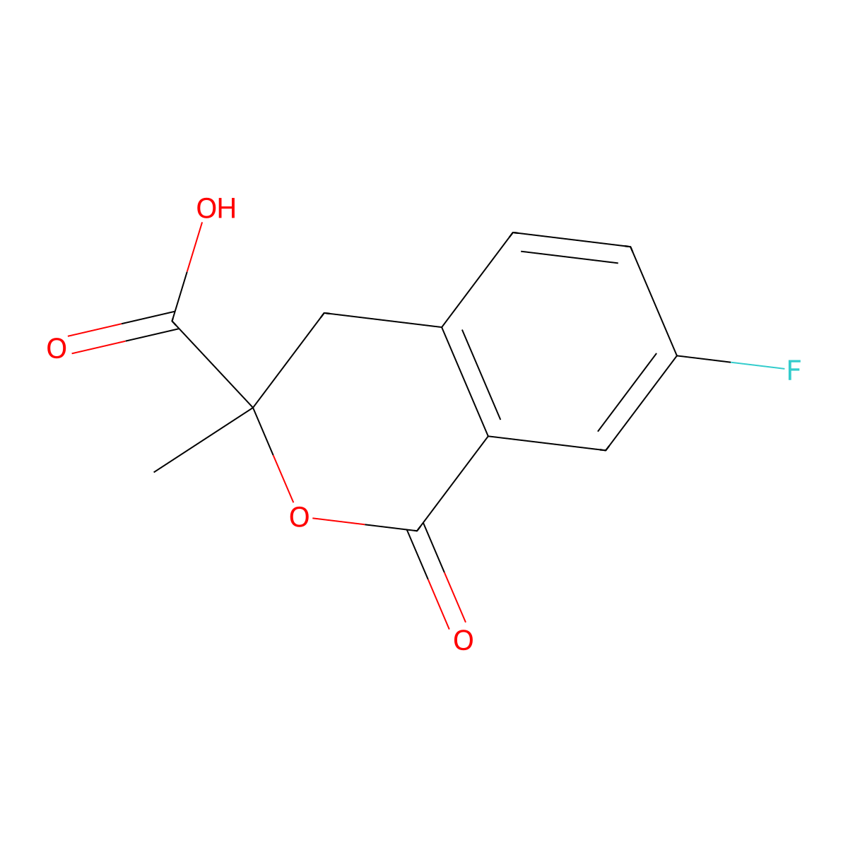 7-Fluoro-3-methyl-1-oxo-isochroman-3-carboxylic acid molecular structure, CAS 1593419-85-2