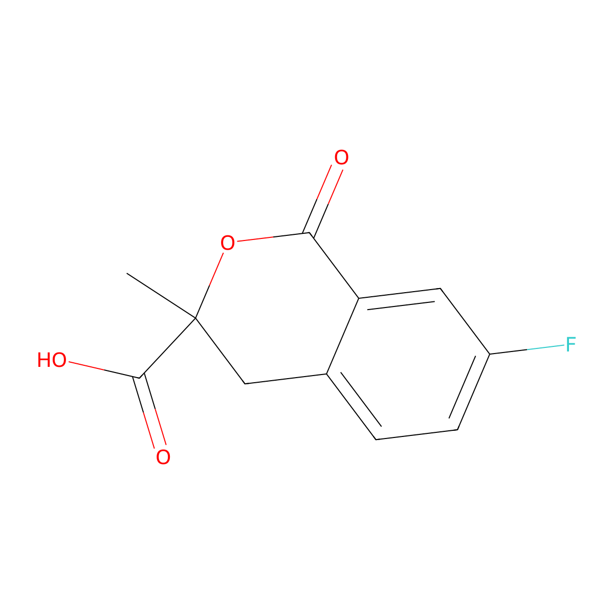 7-Fluoro-3-methyl-1-oxo-isochroman-3-carboxylic acid molecular structure, CAS 1593419-85-2