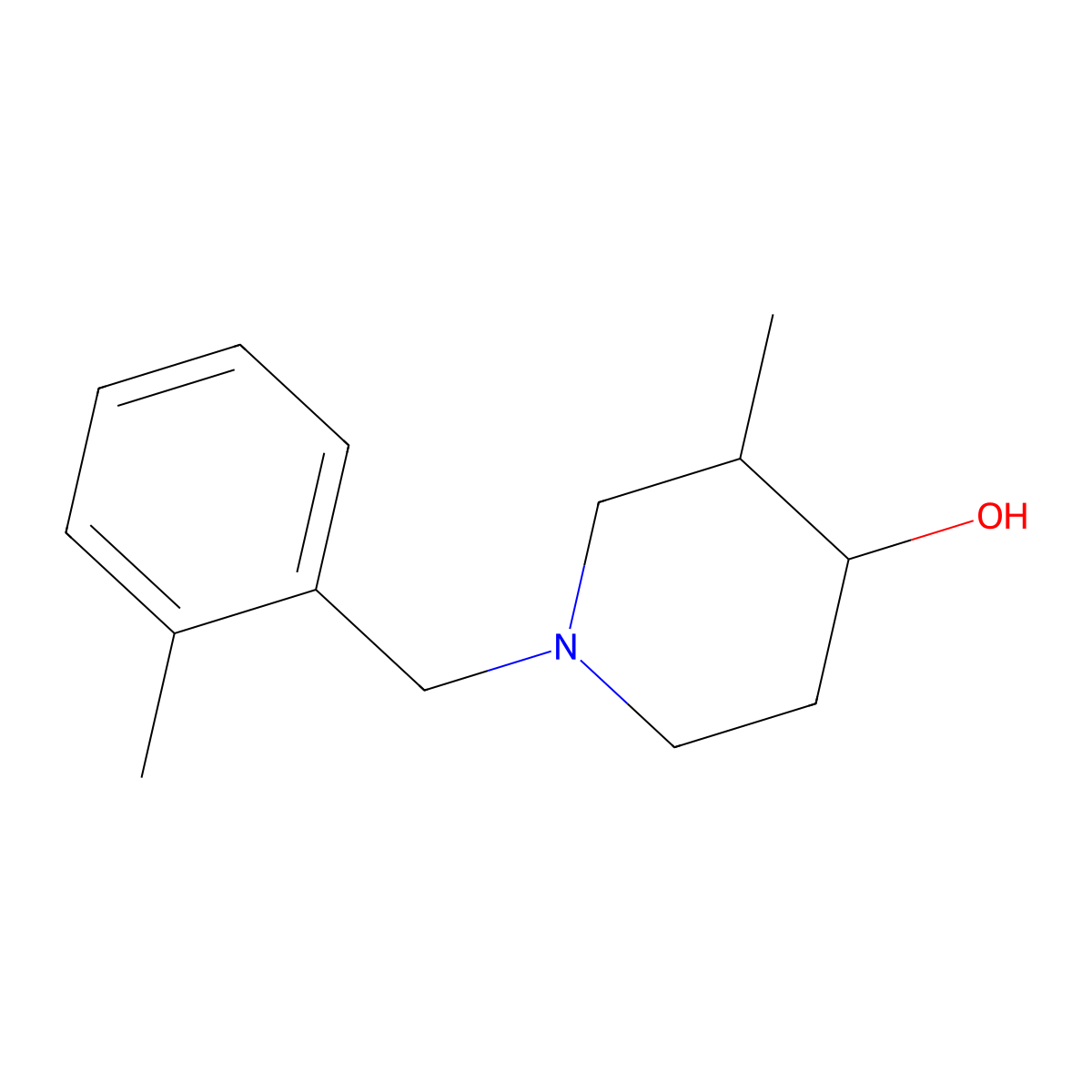 3-Methyl-1-(2-methylbenzyl)piperidin-4-ol molecular structure, CAS 1593421-60-3