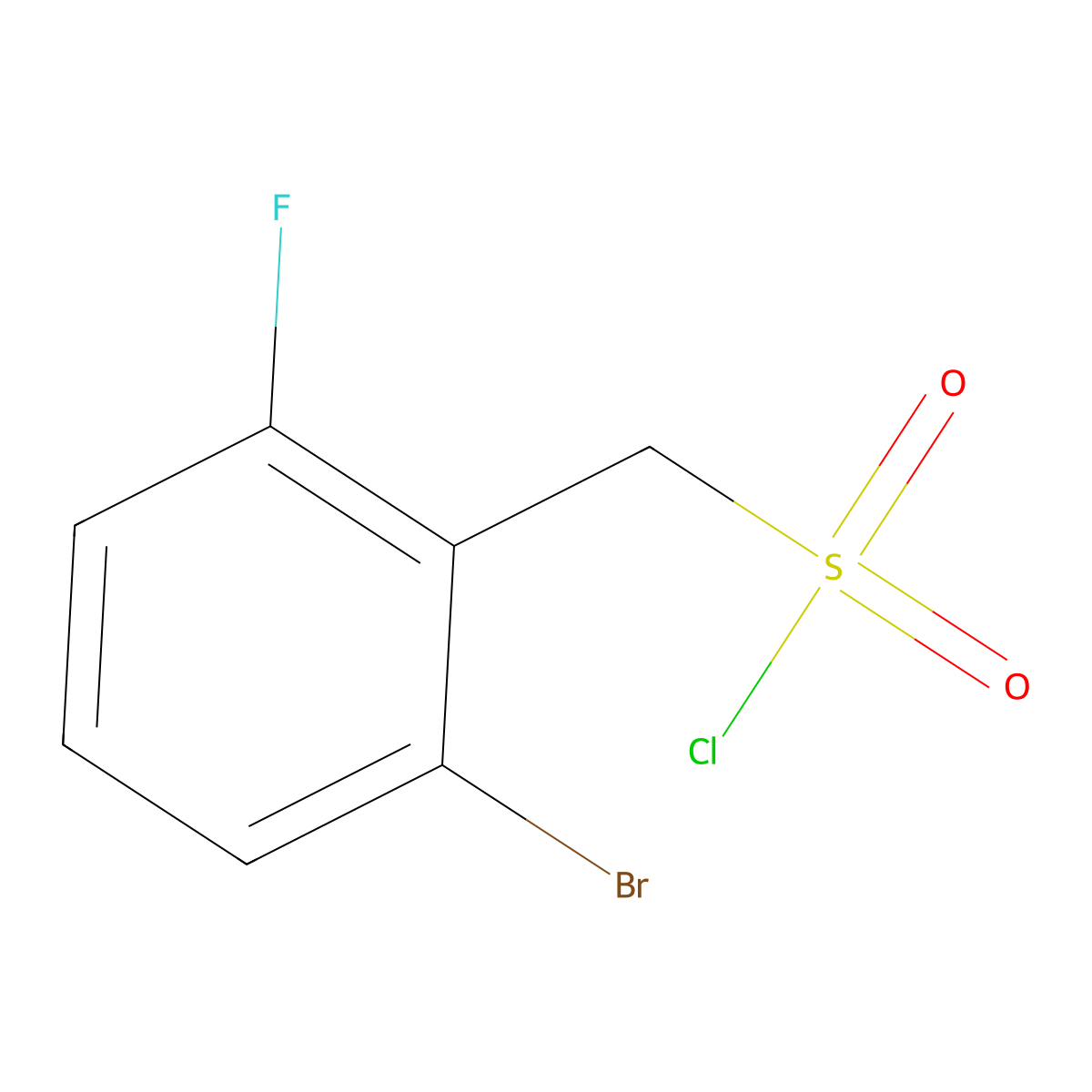 (2-Bromo-6-fluorophenyl)methanesulfonyl chloride molecular structure, CAS 1593442-40-0