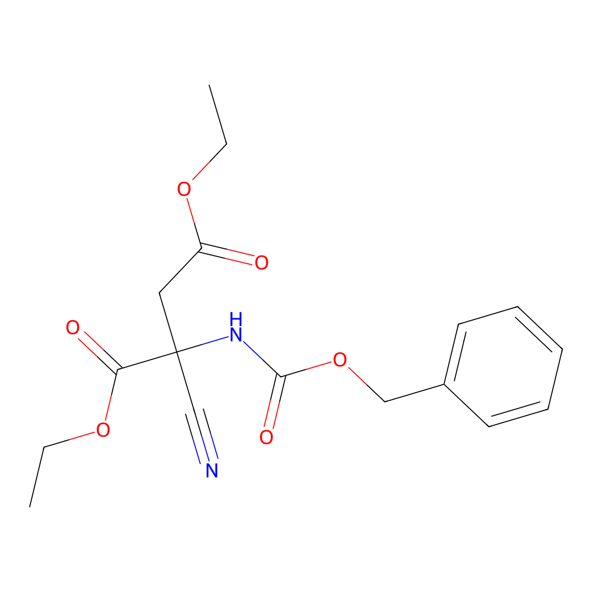 Diethyl 2-(((benzyloxy)carbonyl)amino)-2-cyanosuccinate molecular structure, CAS 159345-13-8