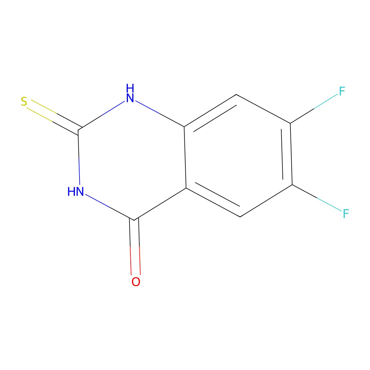 6,7-Difluoro-2-mercaptoquinazolin-4(3H)-one molecular structure, CAS 1593461-98-3