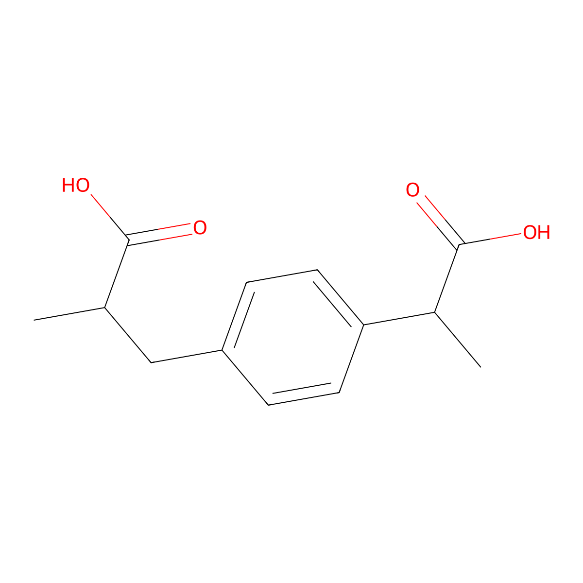 Carboxyibuprofen molecular structure, CAS 15935-54-3
