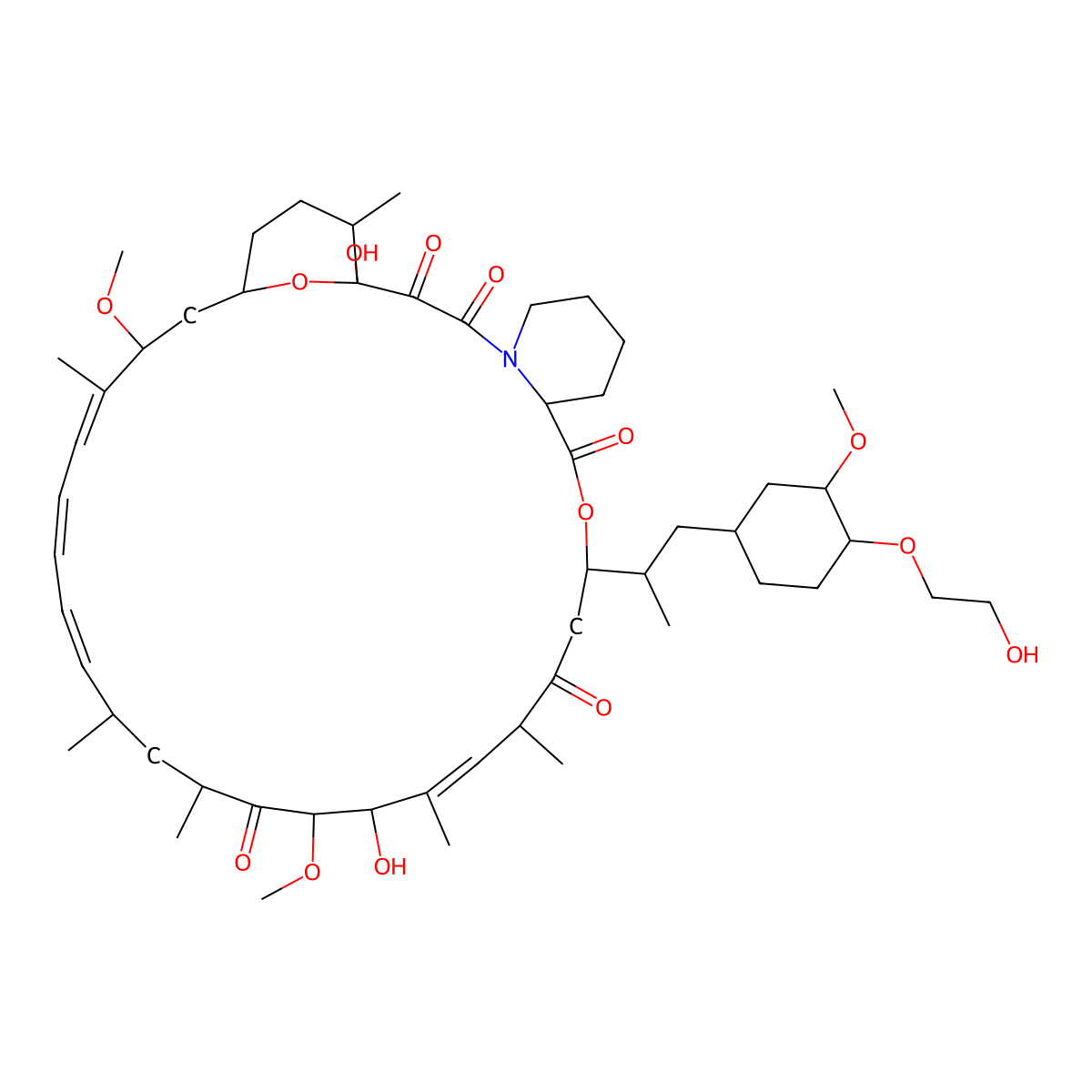 Everolimus molecular structure, CAS 159351-69-6