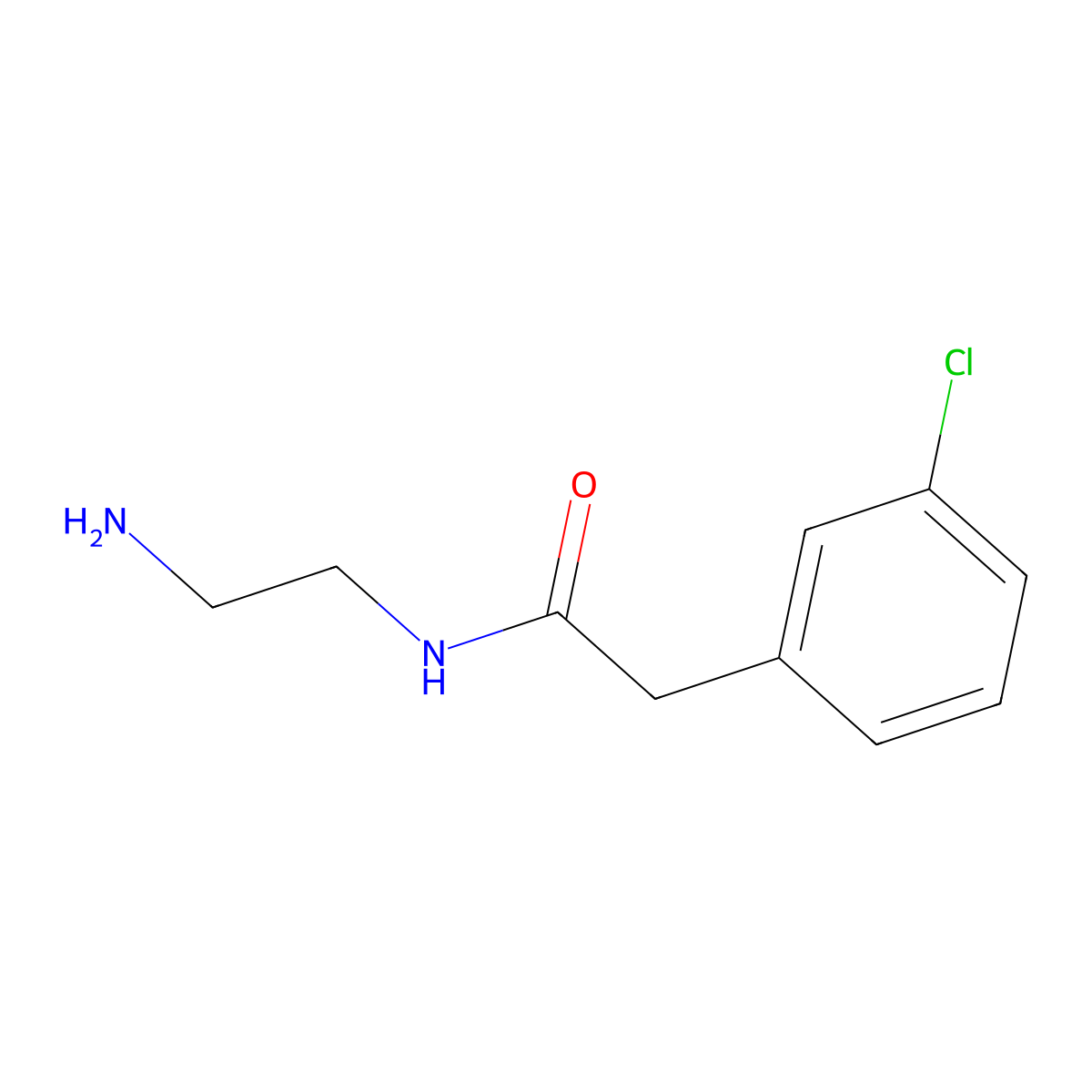 N-(2-aminoethyl)-2-(3-chlorophenyl)acetamide molecular structure, CAS 1593518-87-6