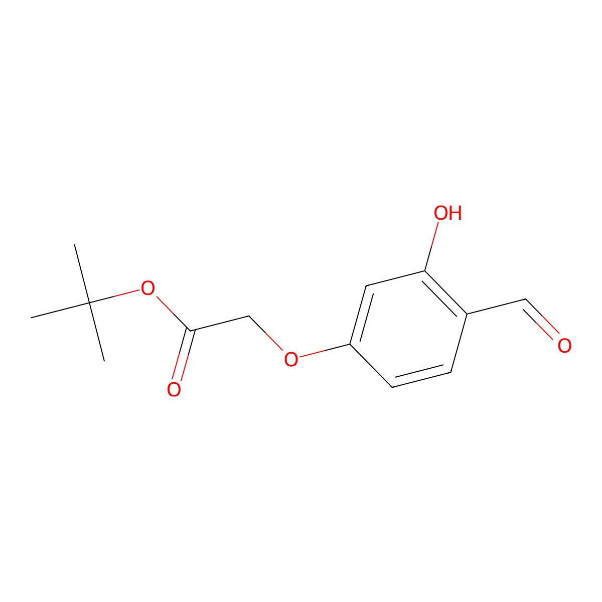 Tert-butyl 2-(4-formyl-3-hydroxyphenoxy)acetate molecular structure, CAS 159353-71-6