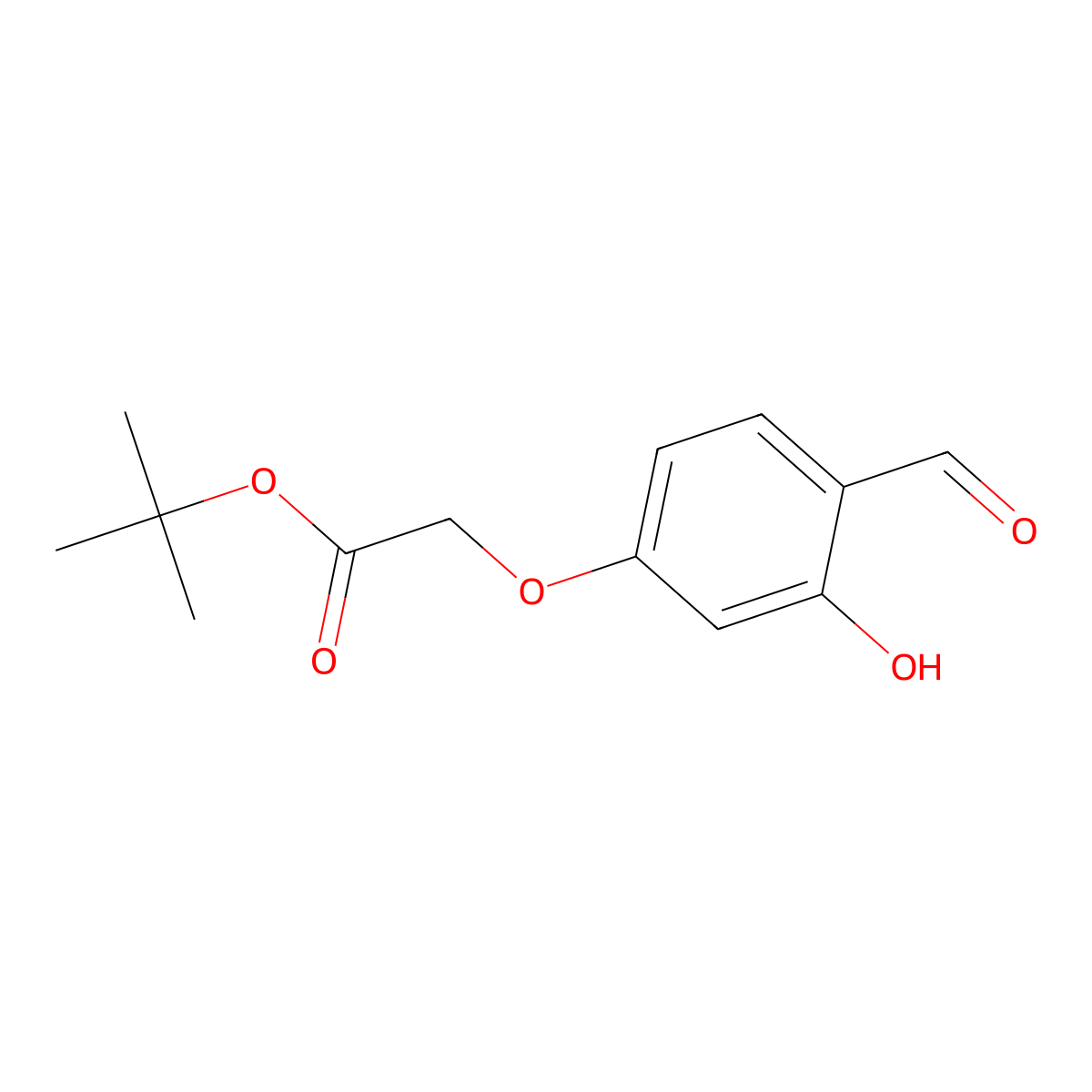 Tert-butyl 2-(4-formyl-3-hydroxyphenoxy)acetate molecular structure, CAS 159353-71-6