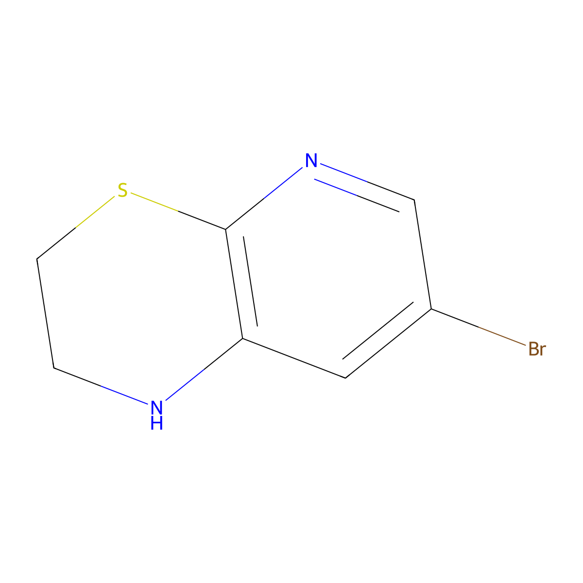 7-bromo-1H,2H,3H-pyrido(2,3-b)(1,4)thiazine molecular structure, CAS 1593552-66-9