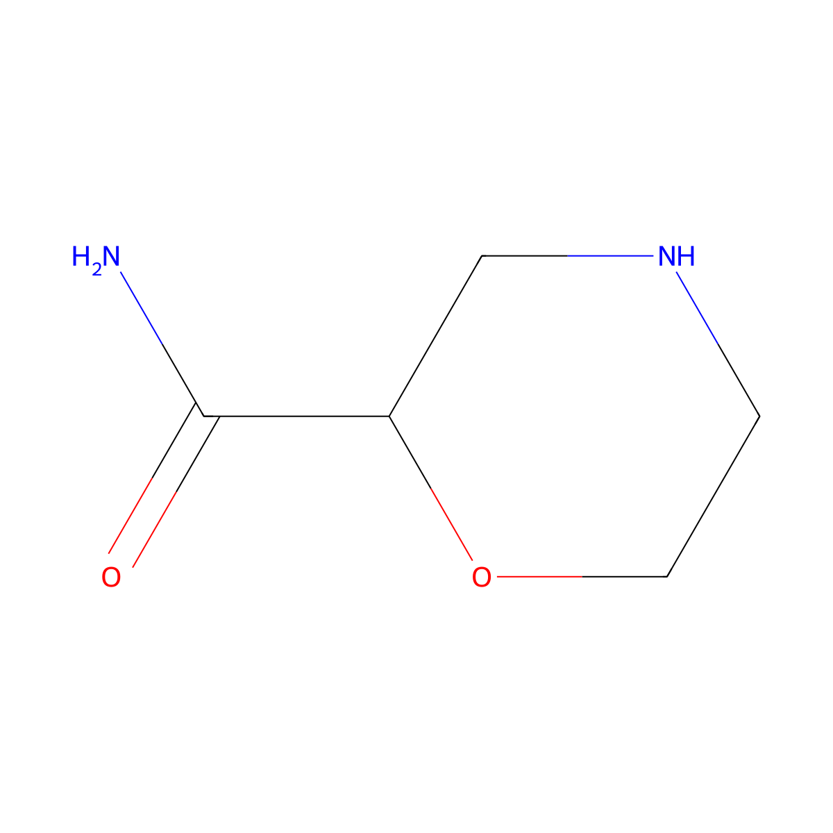 (2R)-morpholine-2-carboxamide molecular structure, CAS 1593553-12-8