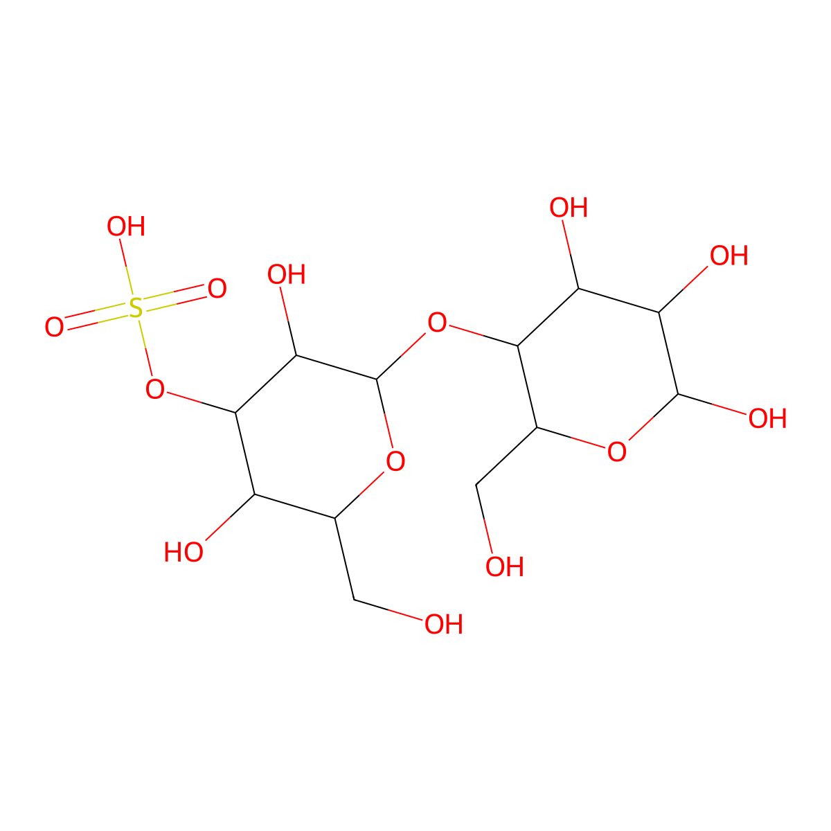 4-O-(3-O-sulfo-beta-D-galactopyranosyl)-D-glucopyranose molecular structure, CAS 159358-51-7