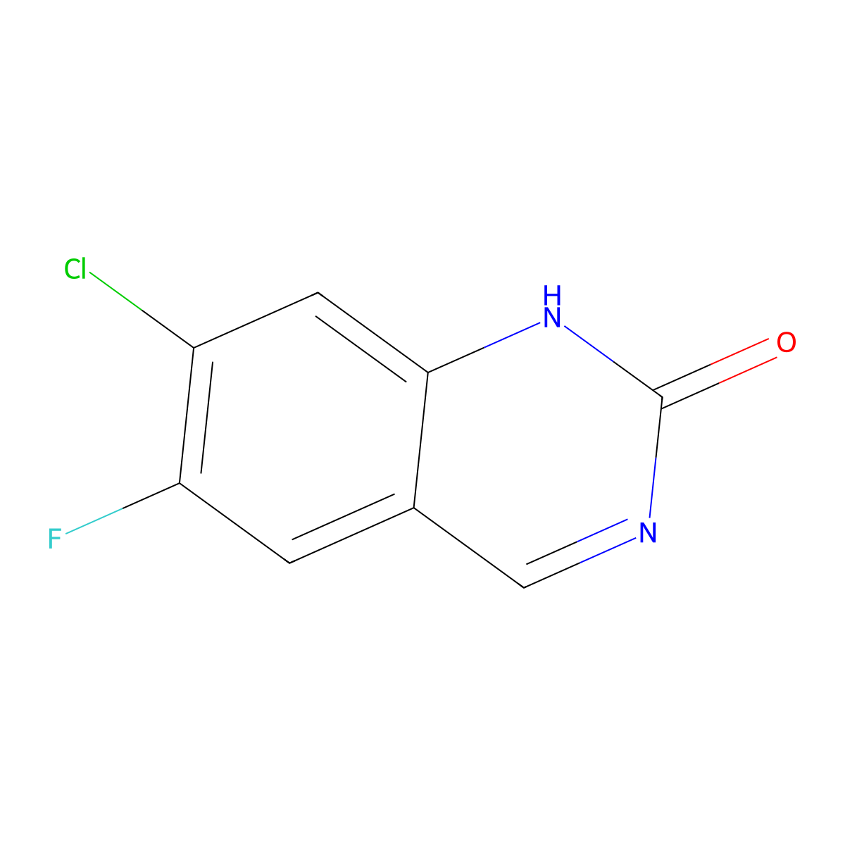 7-chloro-6-fluoroquinazolin-2(1H)-one molecular structure, CAS 1593596-55-4