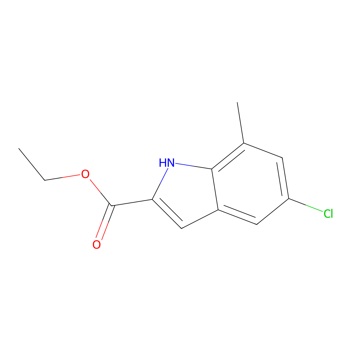 ethyl 5-chloro-7-methyl-1H-indole-2-carboxylate molecular structure, CAS 15936-71-7