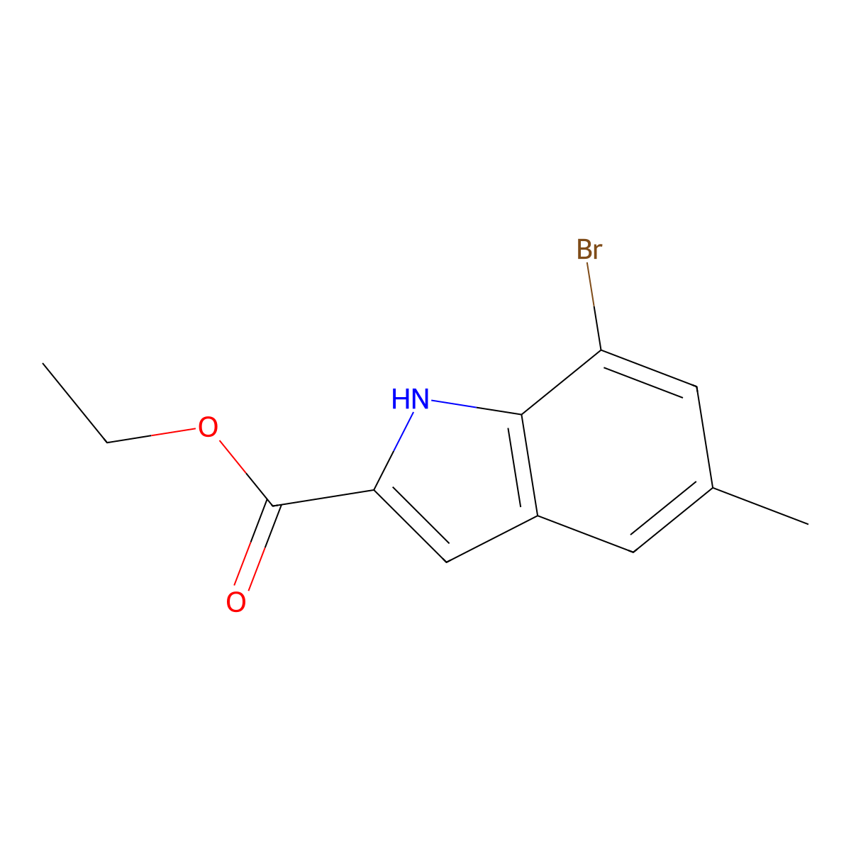 ethyl 7-bromo-5-methyl-1H-indole-2-carboxylate molecular structure, CAS 15936-72-8