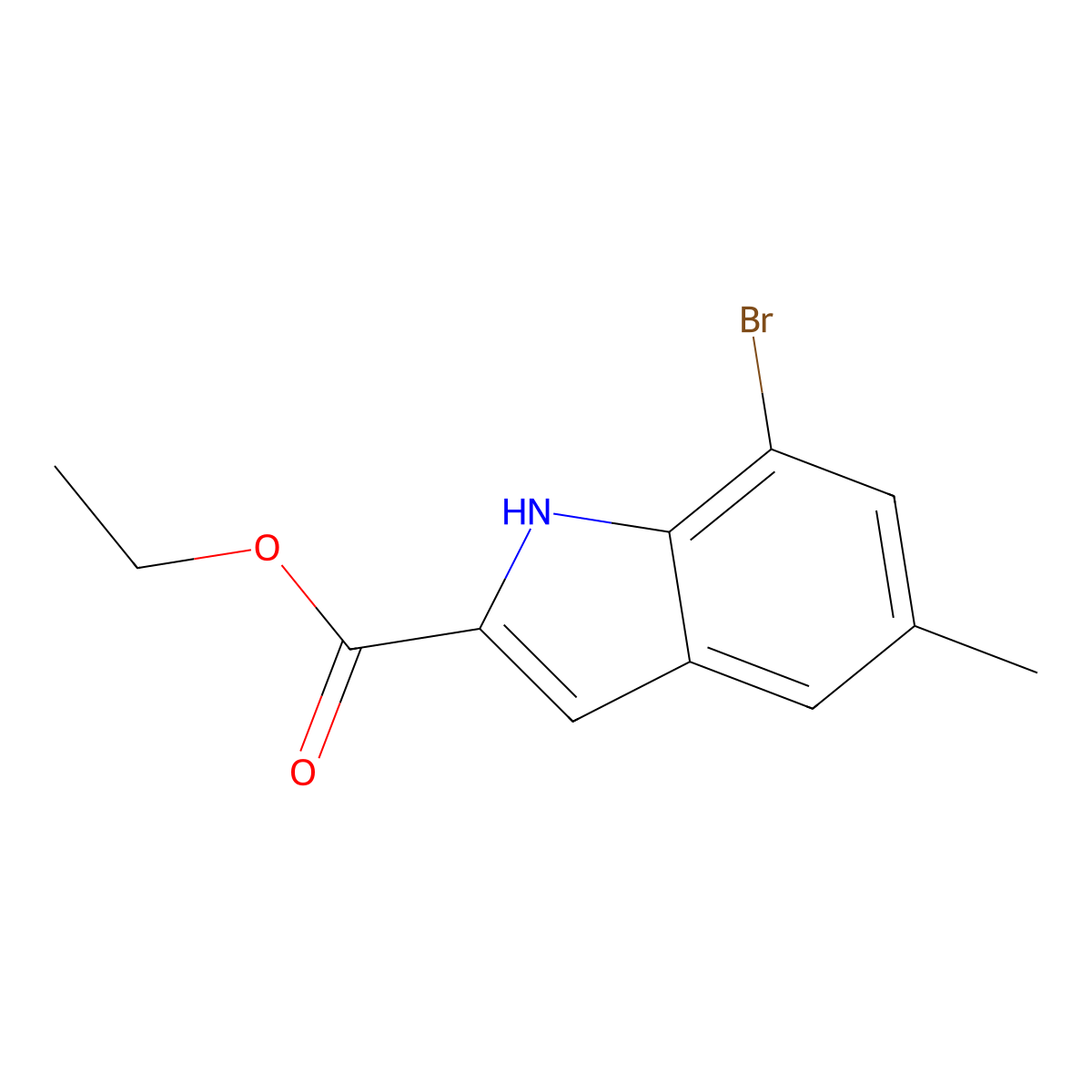 ethyl 7-bromo-5-methyl-1H-indole-2-carboxylate molecular structure, CAS 15936-72-8