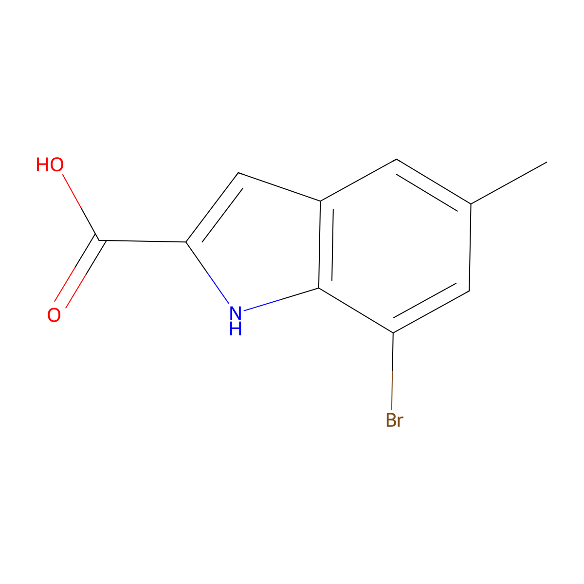 7-bromo-5-methyl-1H-indole-2-carboxylic Acid molecular structure, CAS 15936-75-1