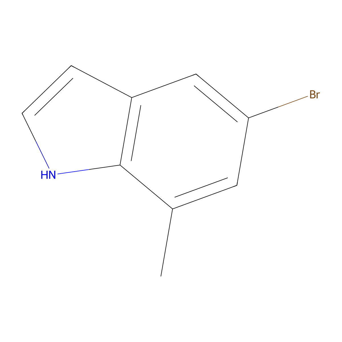 5-Bromo-7-methyl-1H-indole molecular structure, CAS 15936-81-9