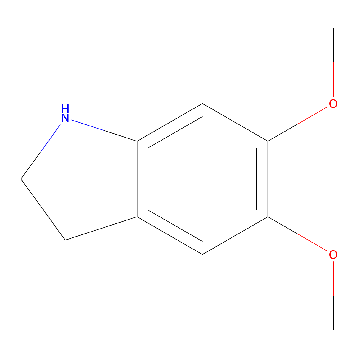 5,6-Dimethoxyindoline molecular structure, CAS 15937-07-2