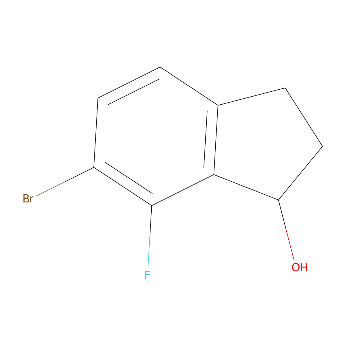 6-Bromo-7-fluoro-2,3-dihydro-1H-inden-1-OL molecular structure, CAS 1593702-45-4