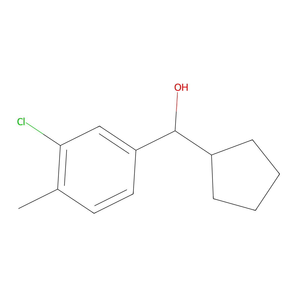 3-Chloro-alpha-cyclopentyl-4-methylbenZenemethanol molecular structure, CAS 1593748-52-7