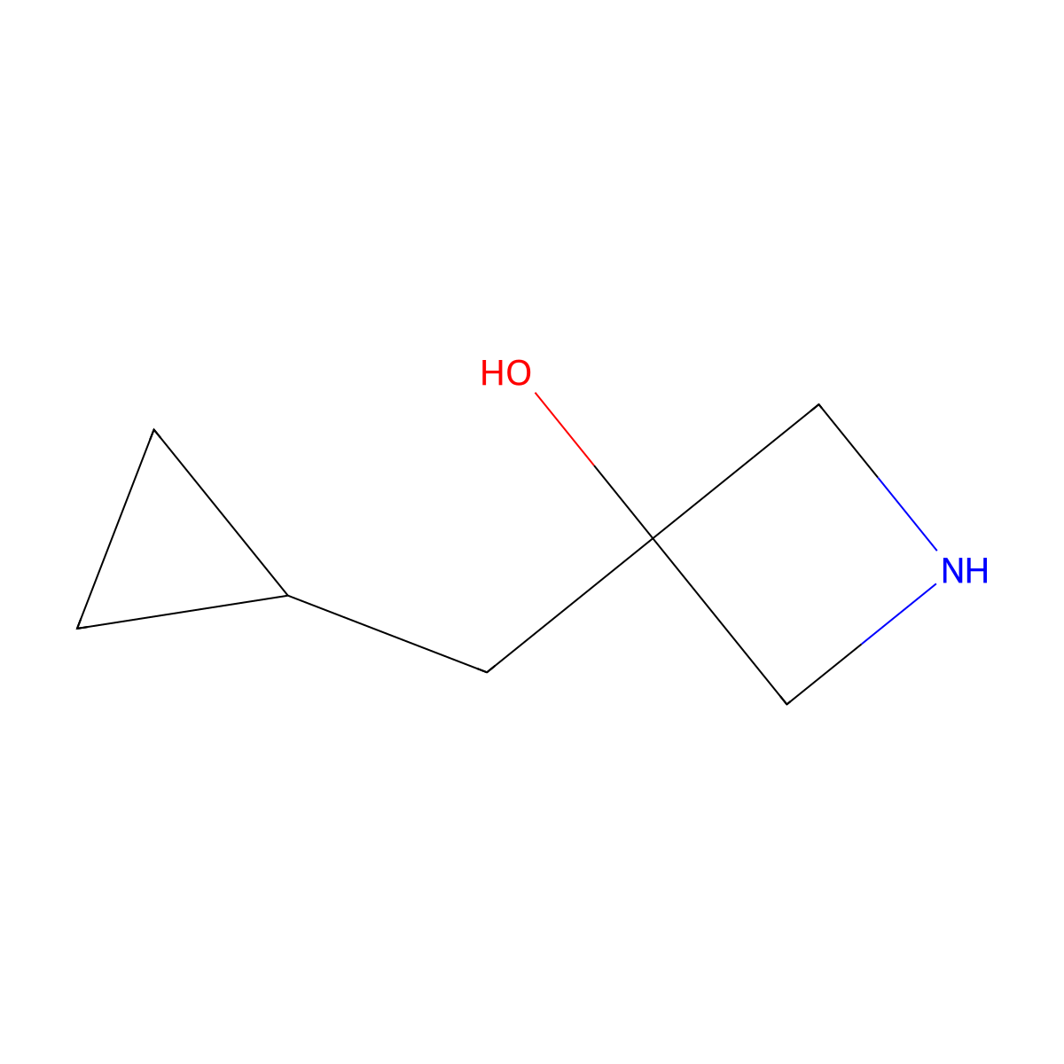 3-(Cyclopropylmethyl)azetidin-3-ol molecular structure, CAS 1593791-94-6