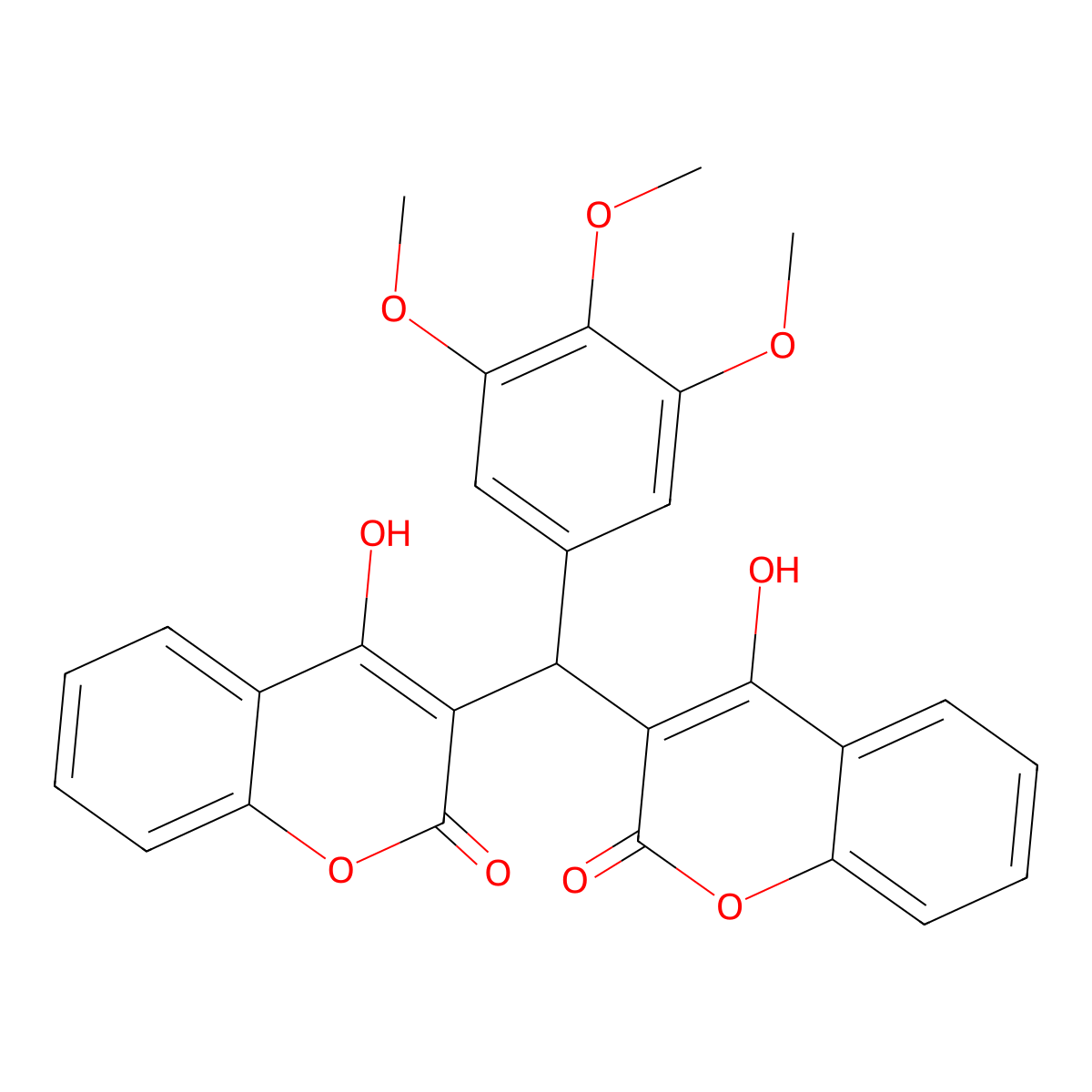 3,3'-(3,4,5-Trimethoxybenzylidene)bis(4-hydroxycoumarin) molecular structure, CAS 15938-72-4