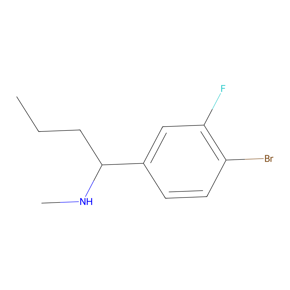 [1-(4-Bromo-3-fluorophenyl)butyl](methyl)amine molecular structure, CAS 1593804-46-6