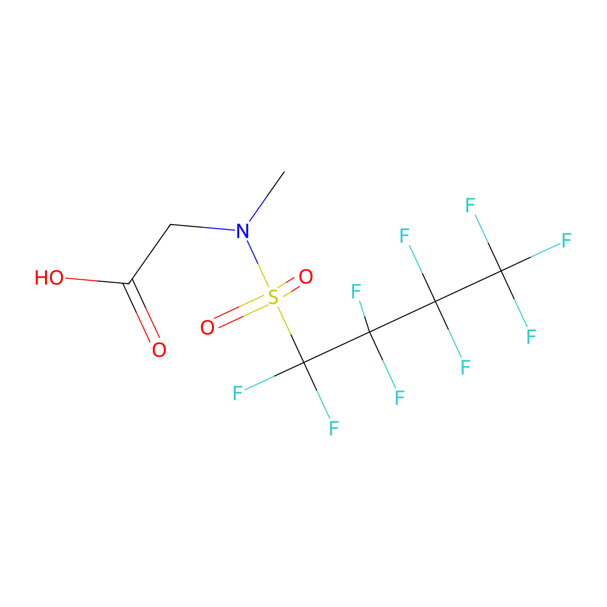 N-Methyl-N-((perfluorobutyl)sulfonyl)glycine molecular structure, CAS 159381-10-9