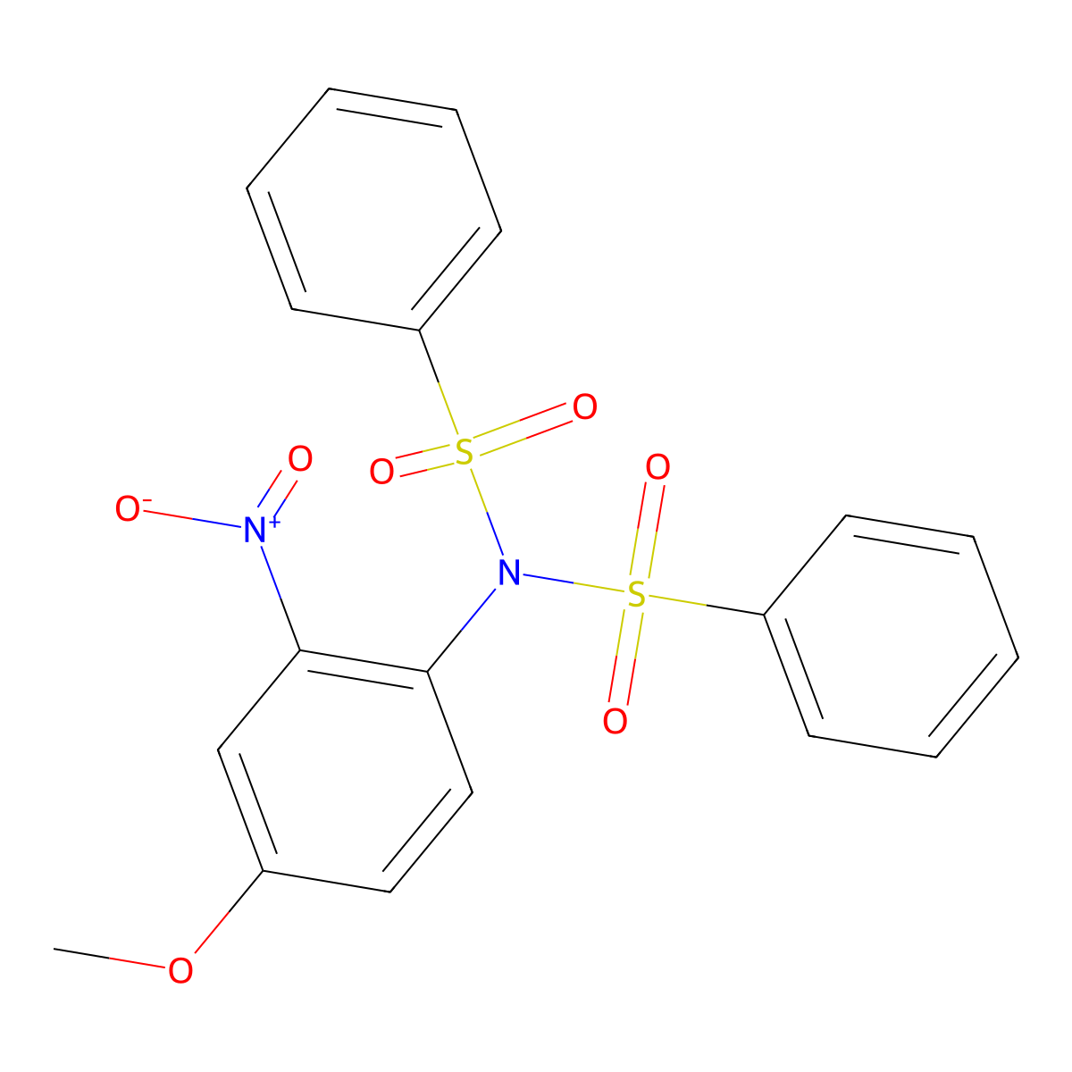N-(benzenesulfonyl)-N-(4-methoxy-2-nitrophenyl)benzenesulfonamide molecular structure, CAS 159383-46-7