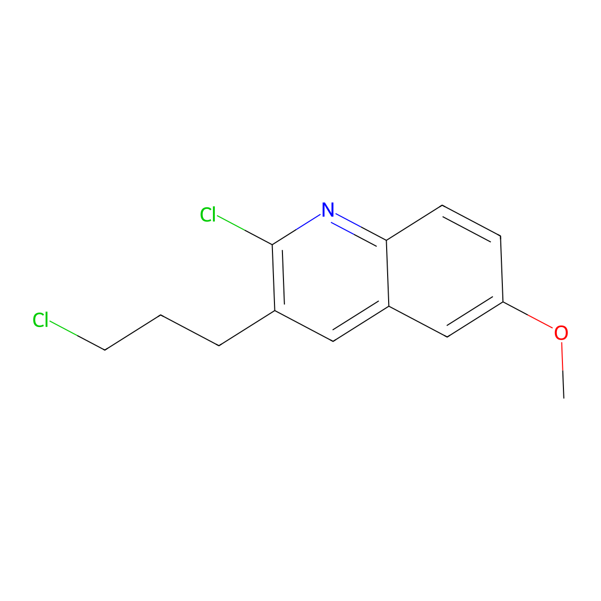 2-Chloro-3-(3-chloropropyl)-6-methoxyquinoline molecular structure, CAS 159383-57-0