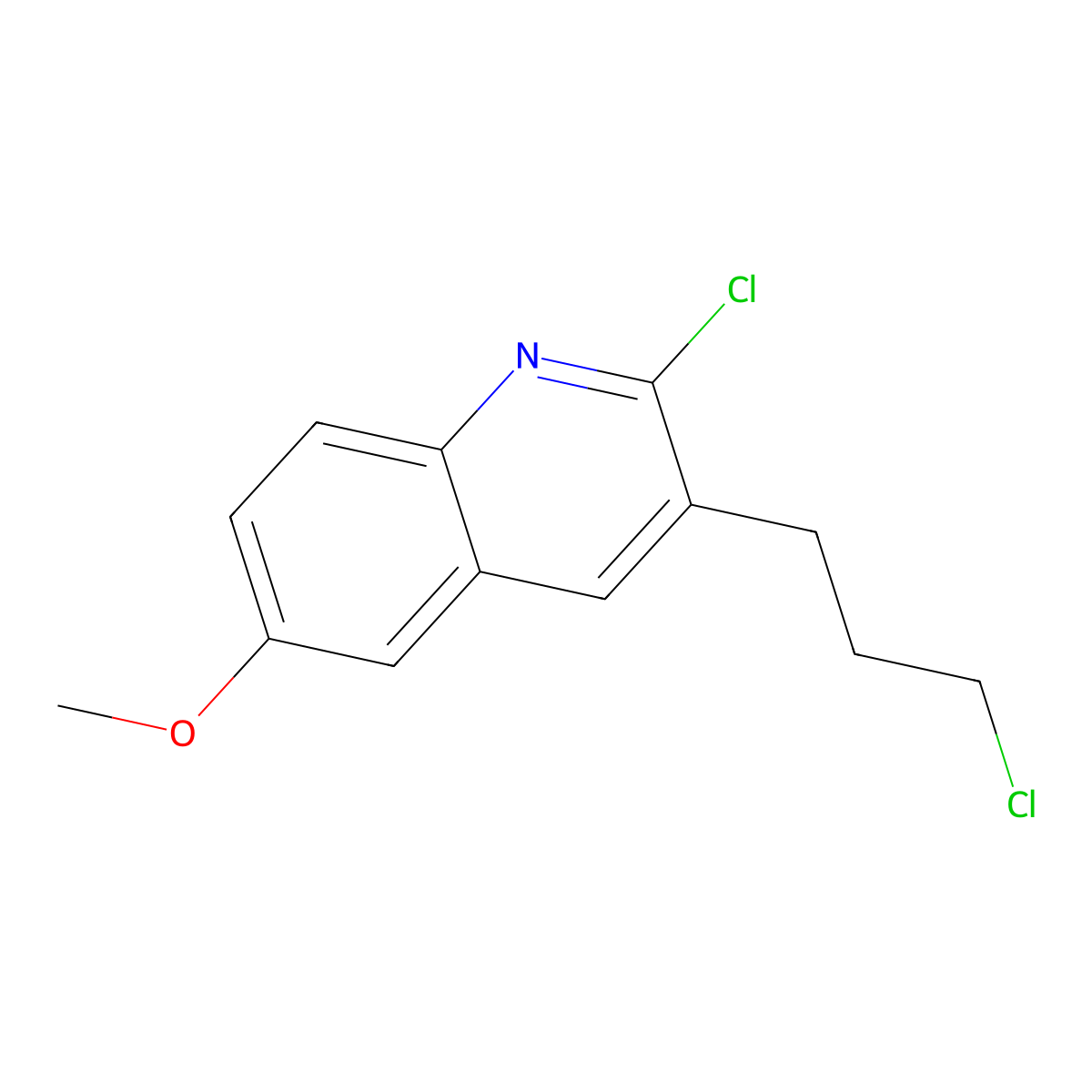 2-Chloro-3-(3-chloropropyl)-6-methoxyquinoline molecular structure, CAS 159383-57-0