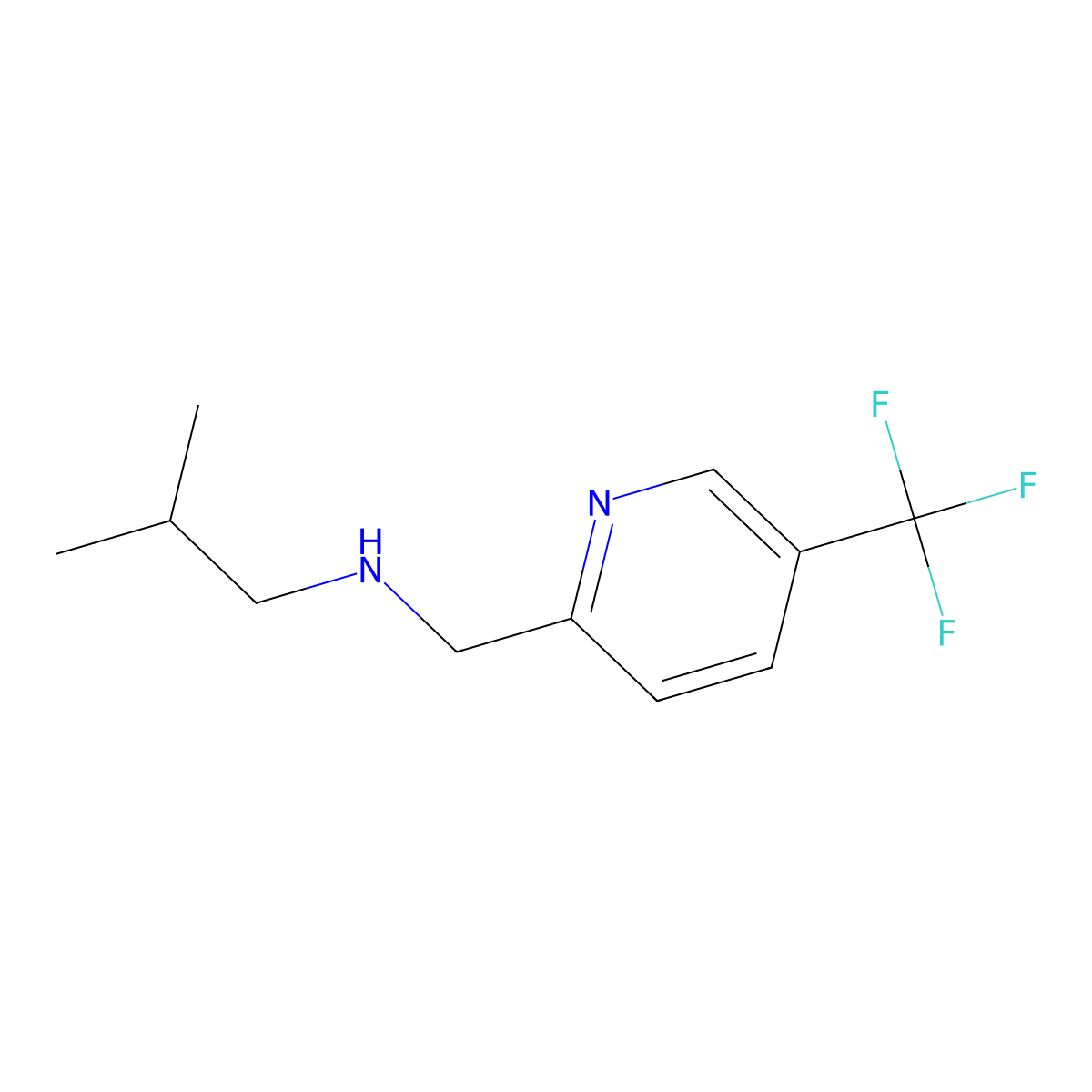 2-Methyl-N-((5-(trifluoromethyl)pyridin-2-YL)methyl)propan-1-amine molecular structure, CAS 1593837-09-2