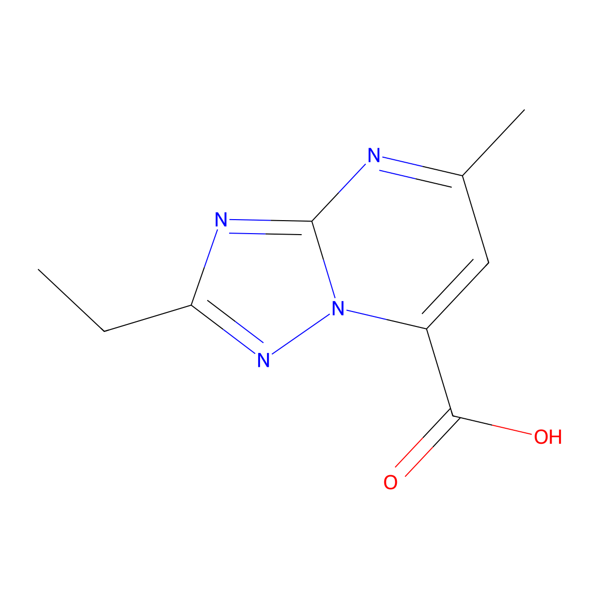 2-Ethyl-5-methyl-[1,2,4]triazolo[1,5-a]pyrimidine-7-carboxylic acid molecular structure, CAS 1593841-67-8